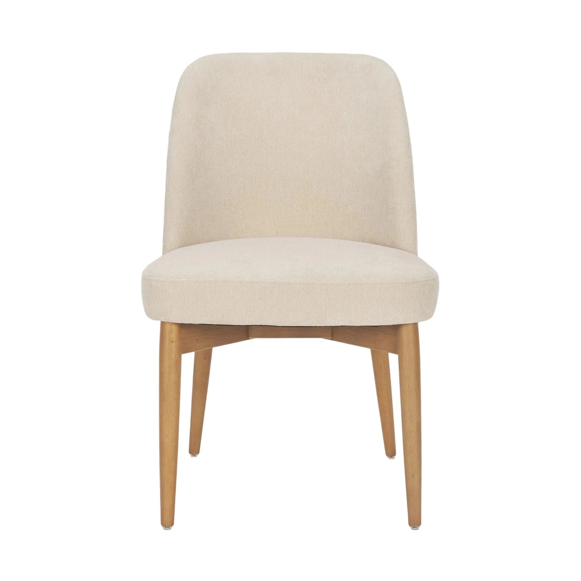 Abbie Curved Back Oatmeal Fabric Dining Chair