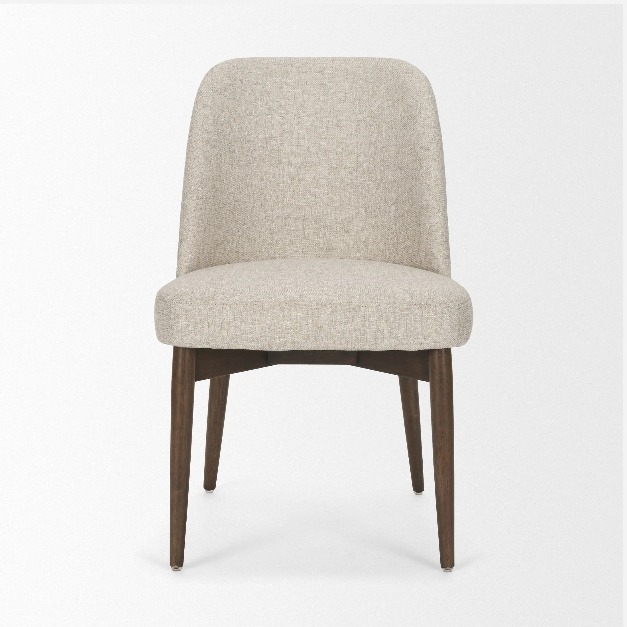 Abbie Curved Back Oatmeal Fabric Dining Chair - Image 11