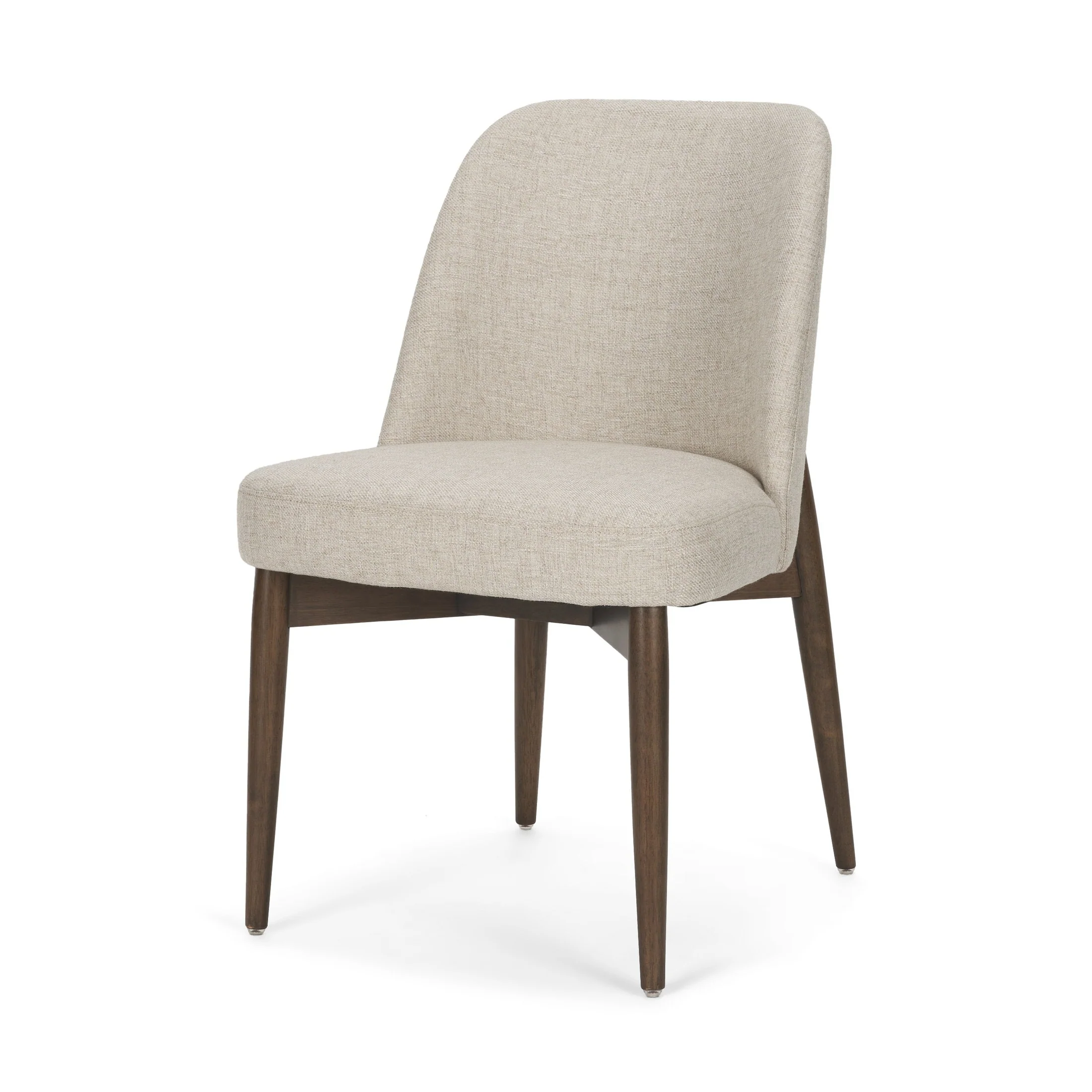 Abbie Curved Back Oatmeal Fabric Dining Chair - Image 13