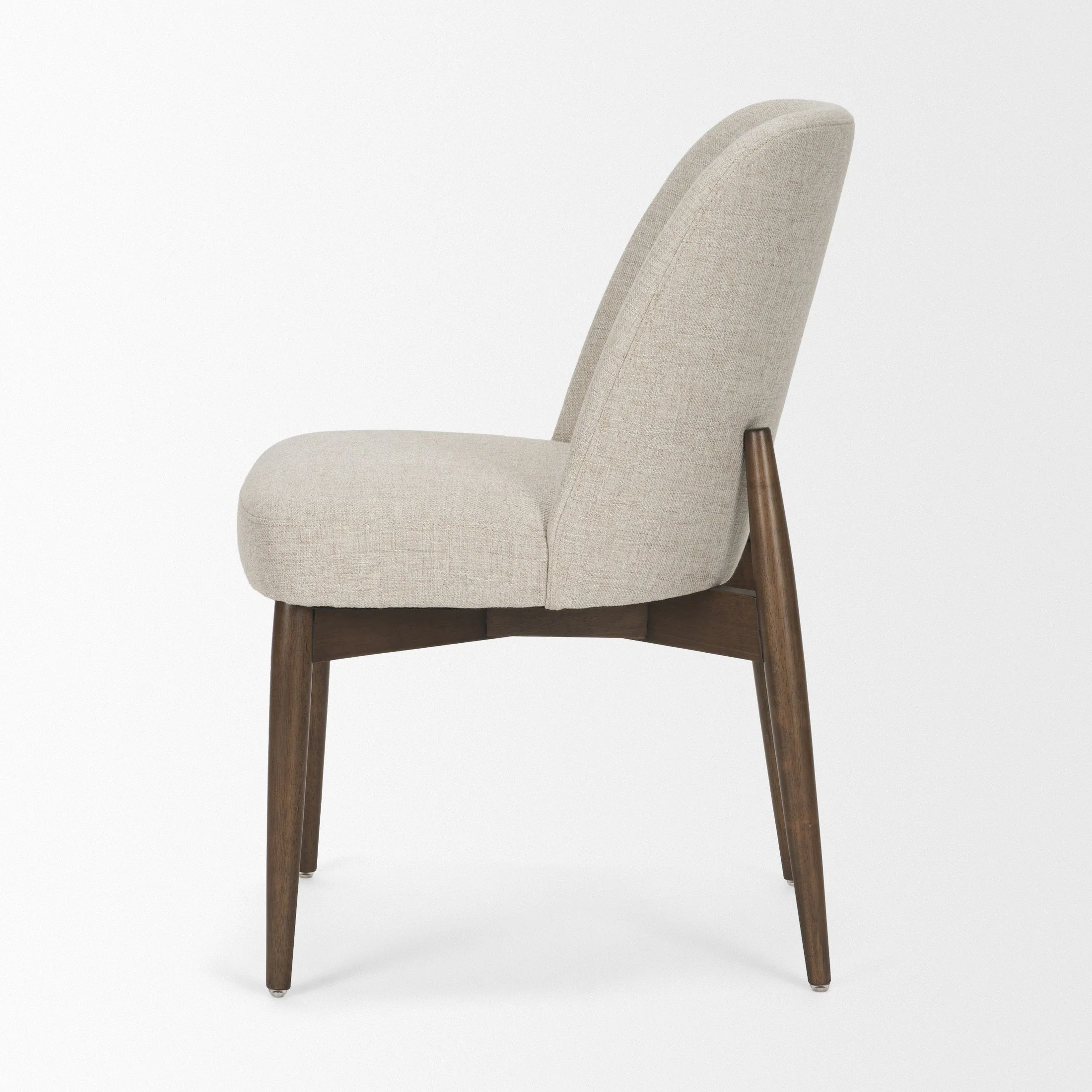 Abbie Curved Back Oatmeal Fabric Dining Chair - Image 14