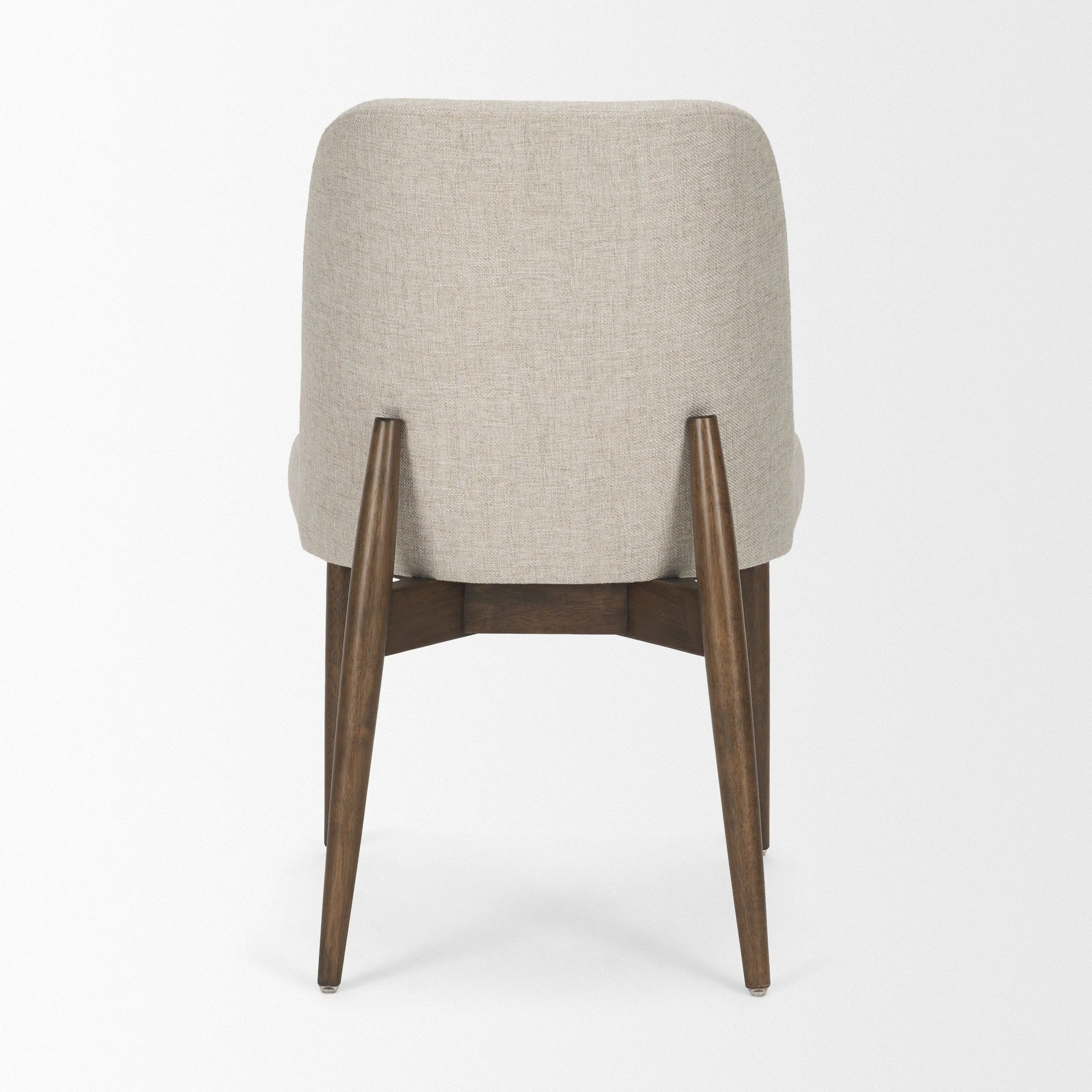 Abbie Curved Back Oatmeal Fabric Dining Chair - Image 15