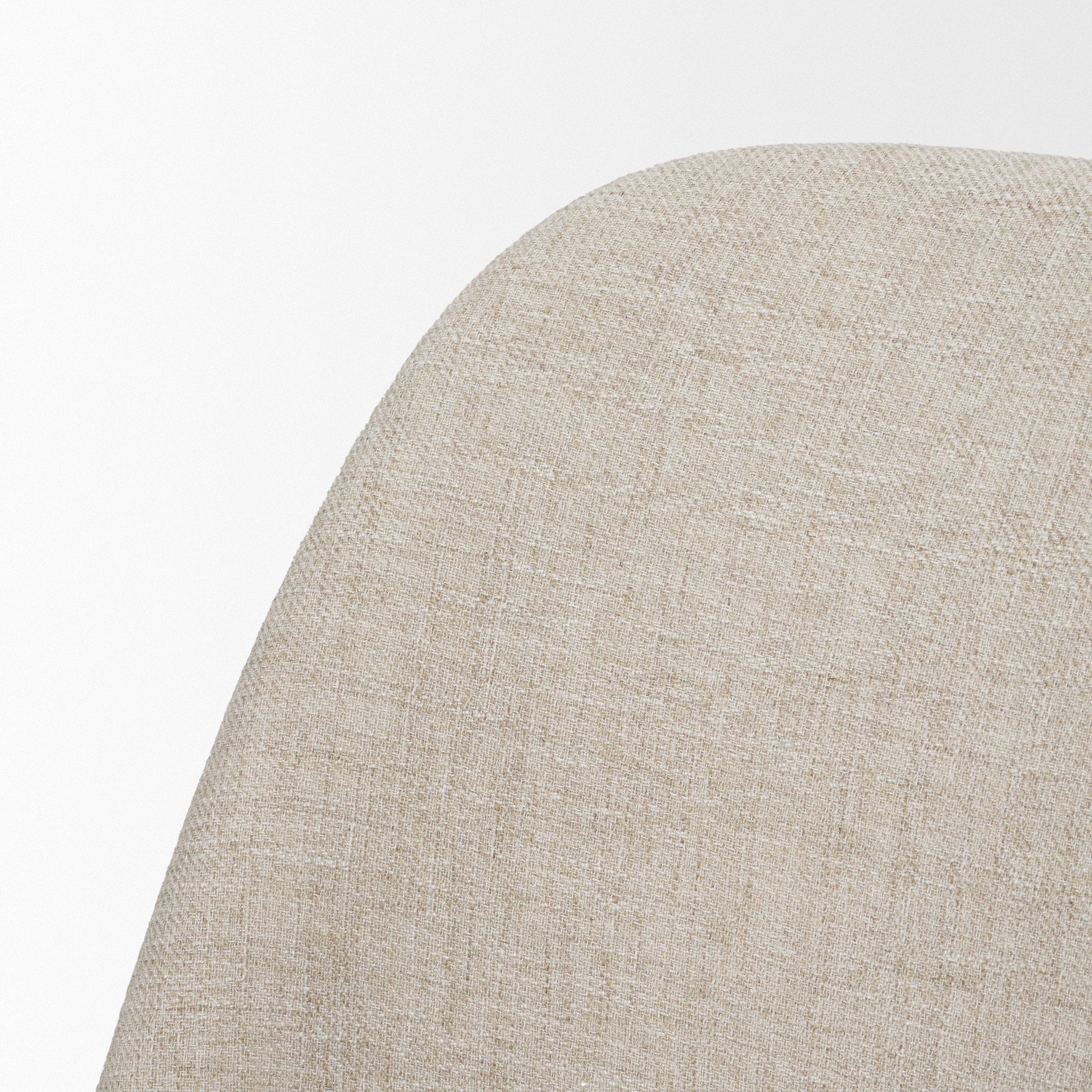 Abbie Curved Back Oatmeal Fabric Dining Chair - Image 17