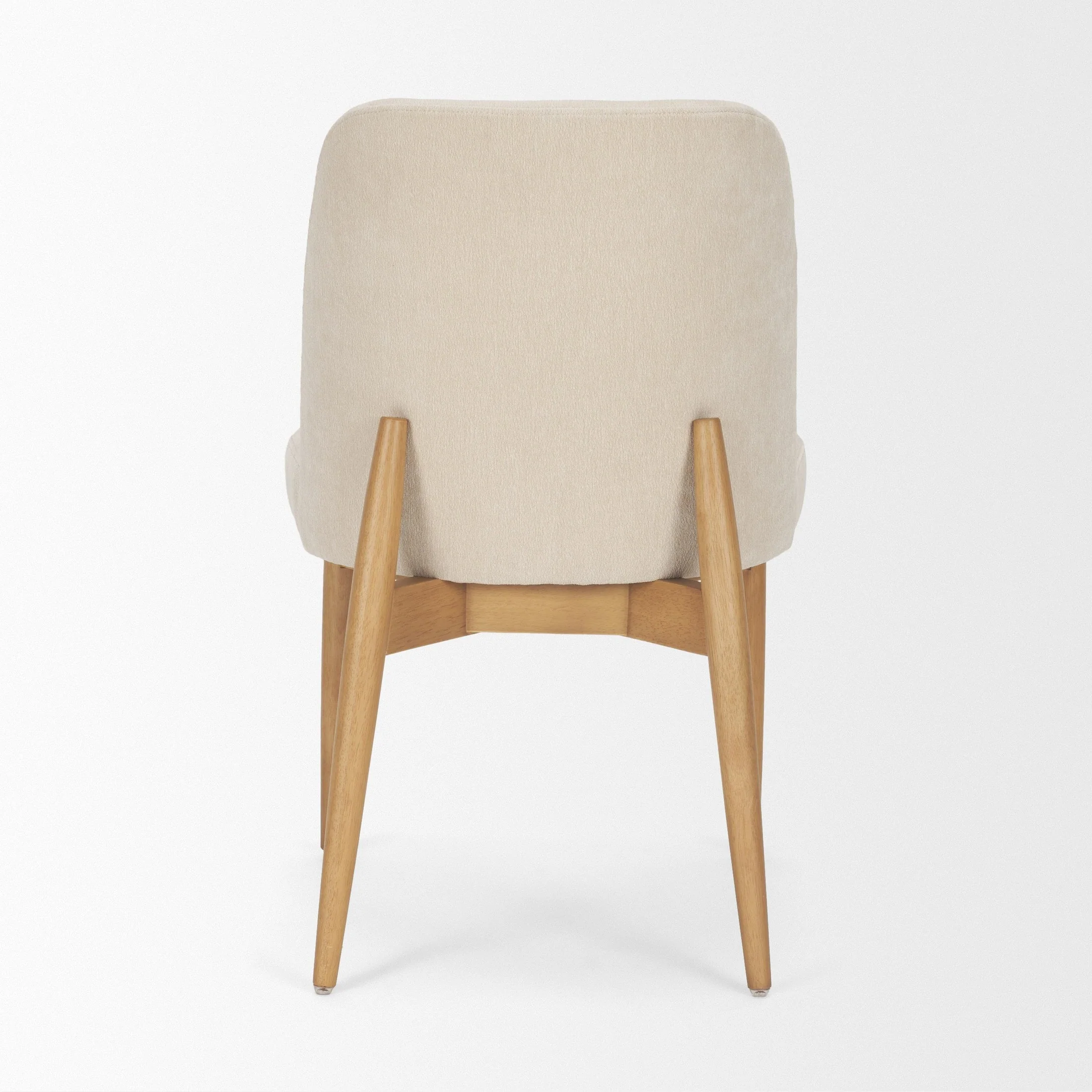 Abbie Curved Back Oatmeal Fabric Dining Chair - Image 5