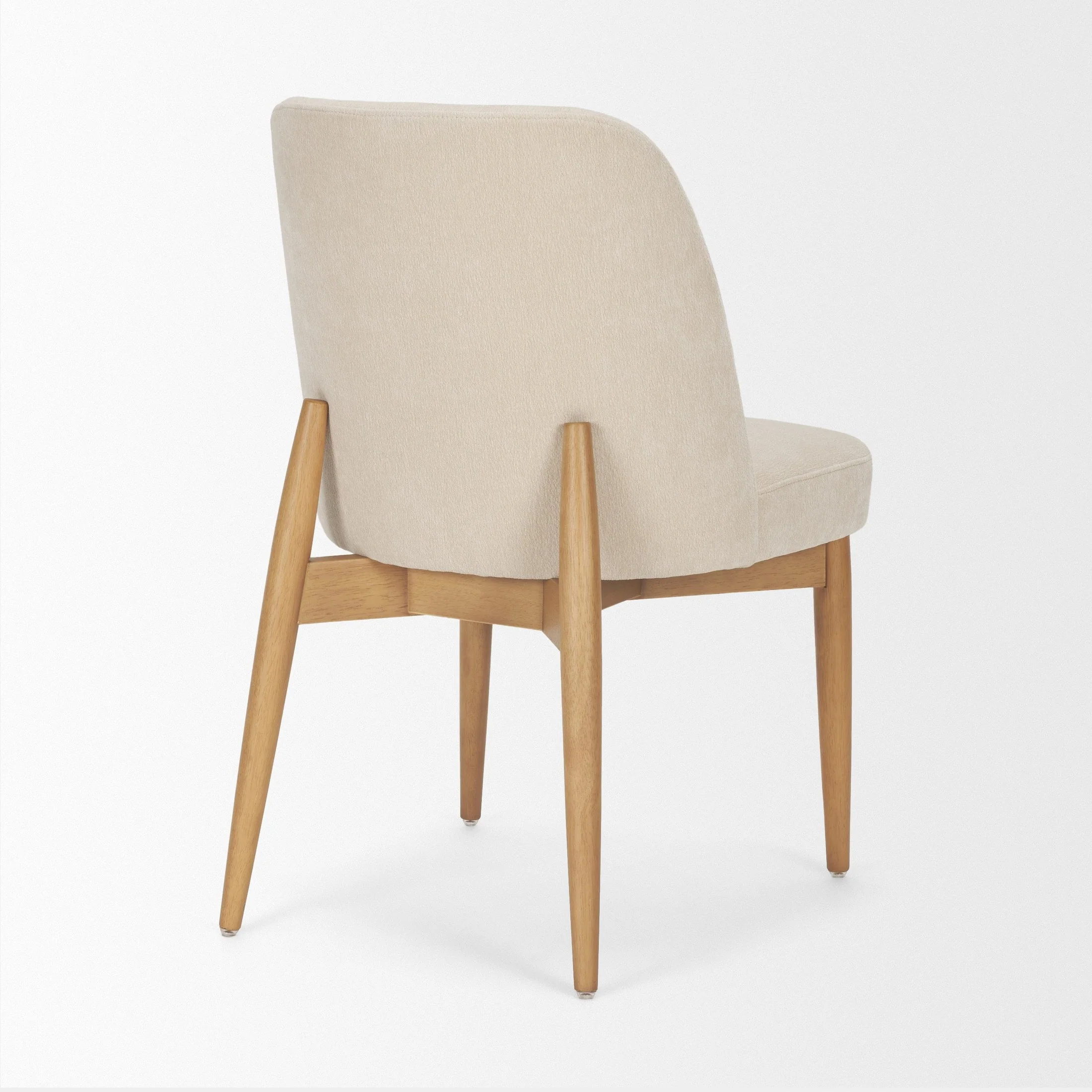 Abbie Curved Back Oatmeal Fabric Dining Chair - Image 6