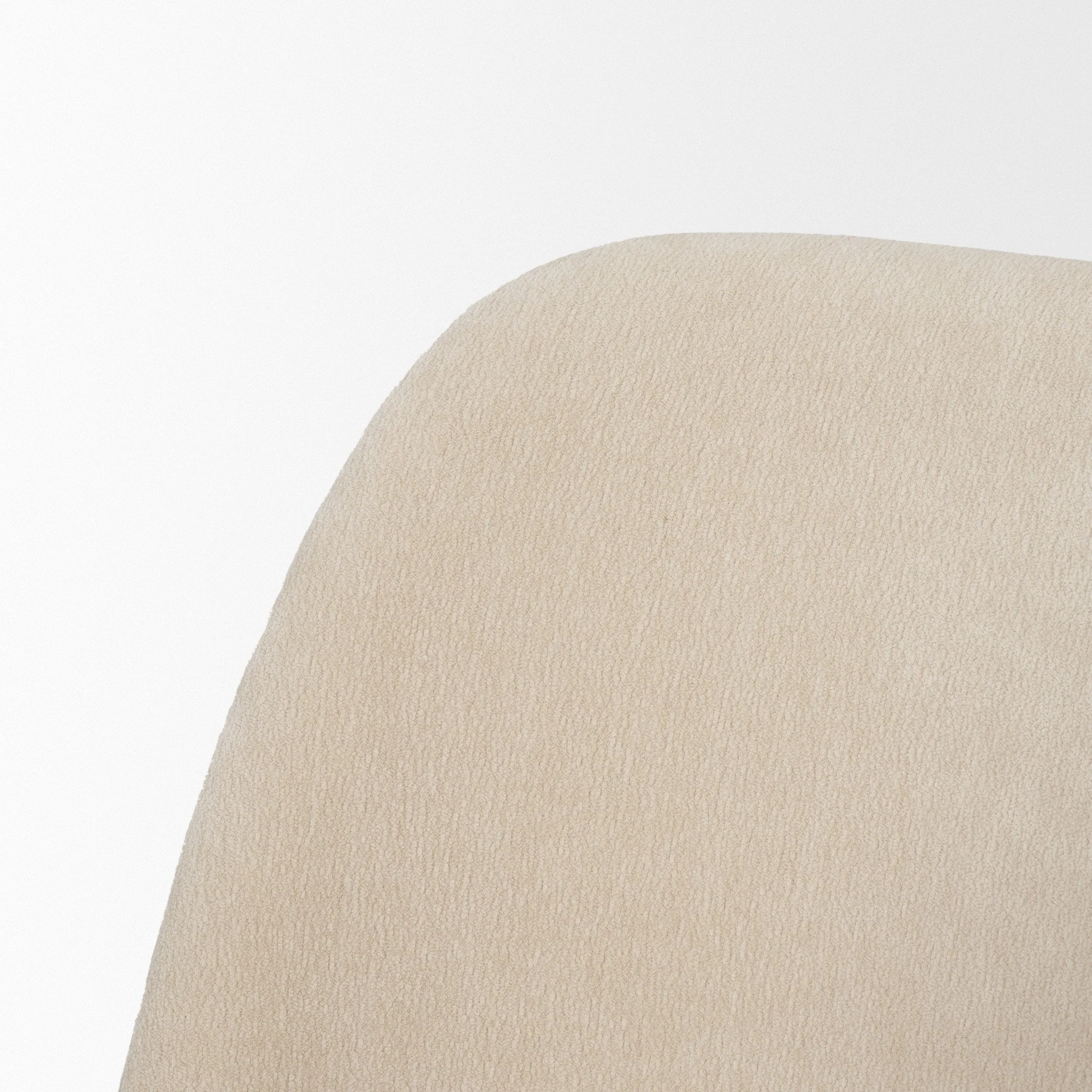 Abbie Curved Back Oatmeal Fabric Dining Chair - Image 7