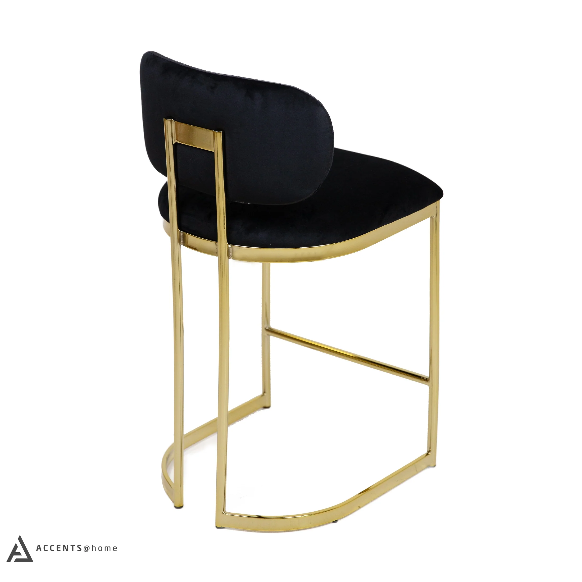 Aiden Gold & Black Velvet Counter Height Stool - Image 4