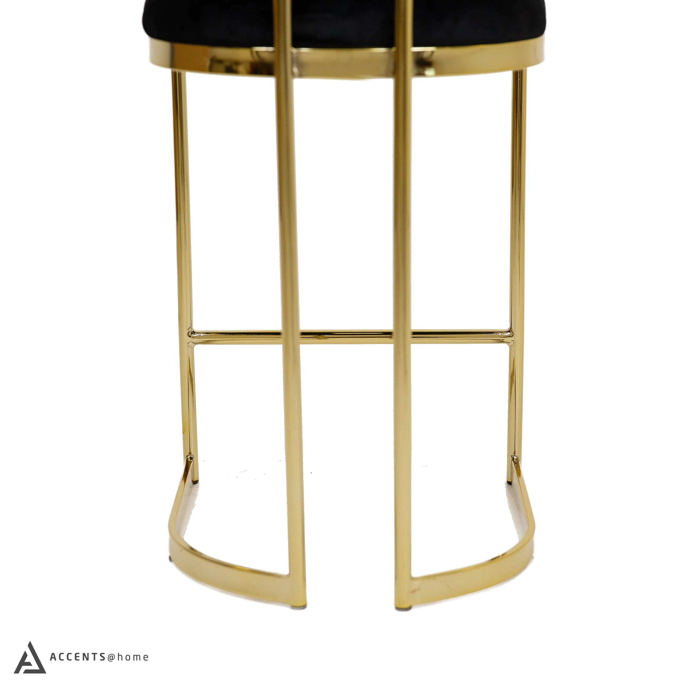 Aiden Gold & Black Velvet Counter Height Stool - Image 7