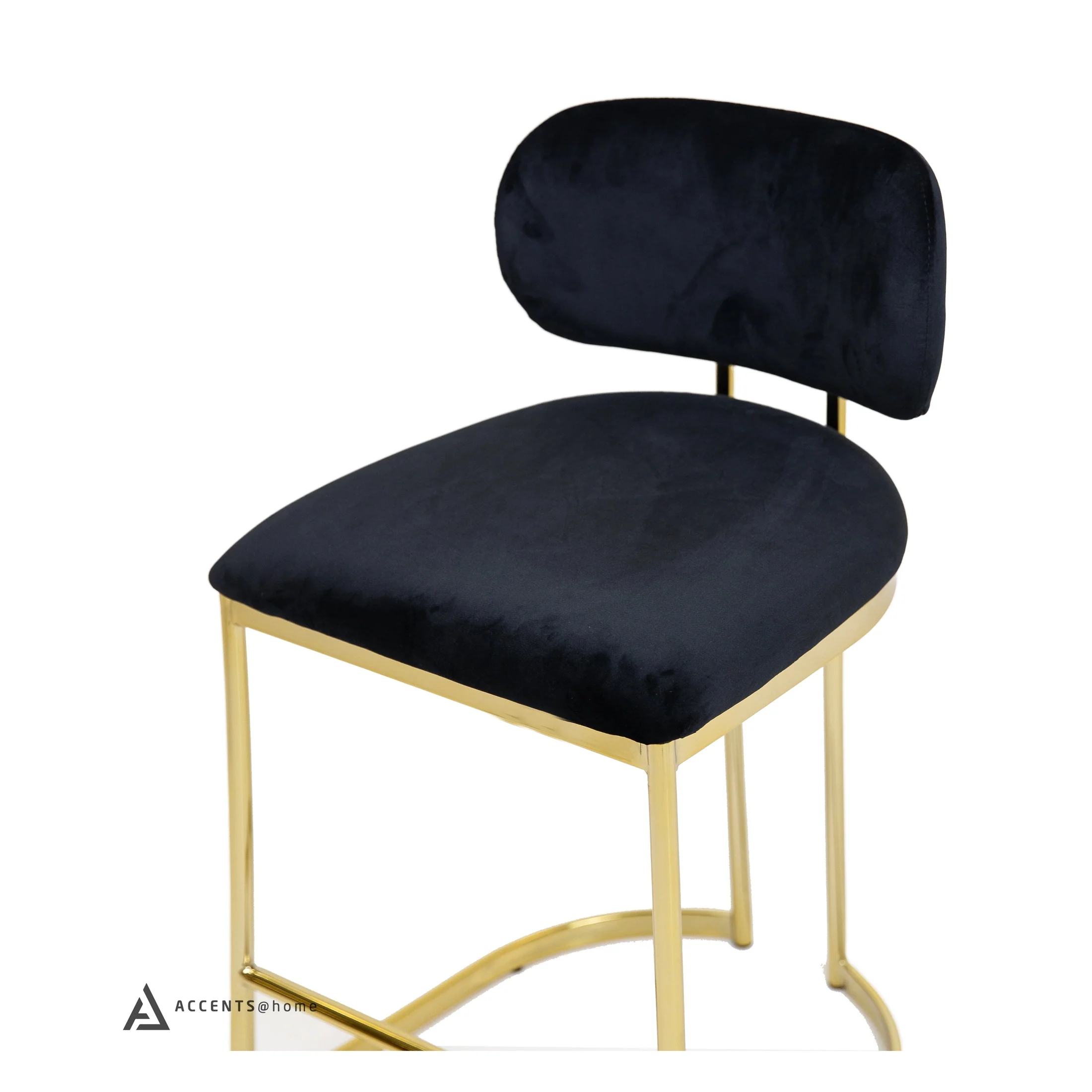 Aiden Gold & Black Velvet Counter Height Stool - Image 8
