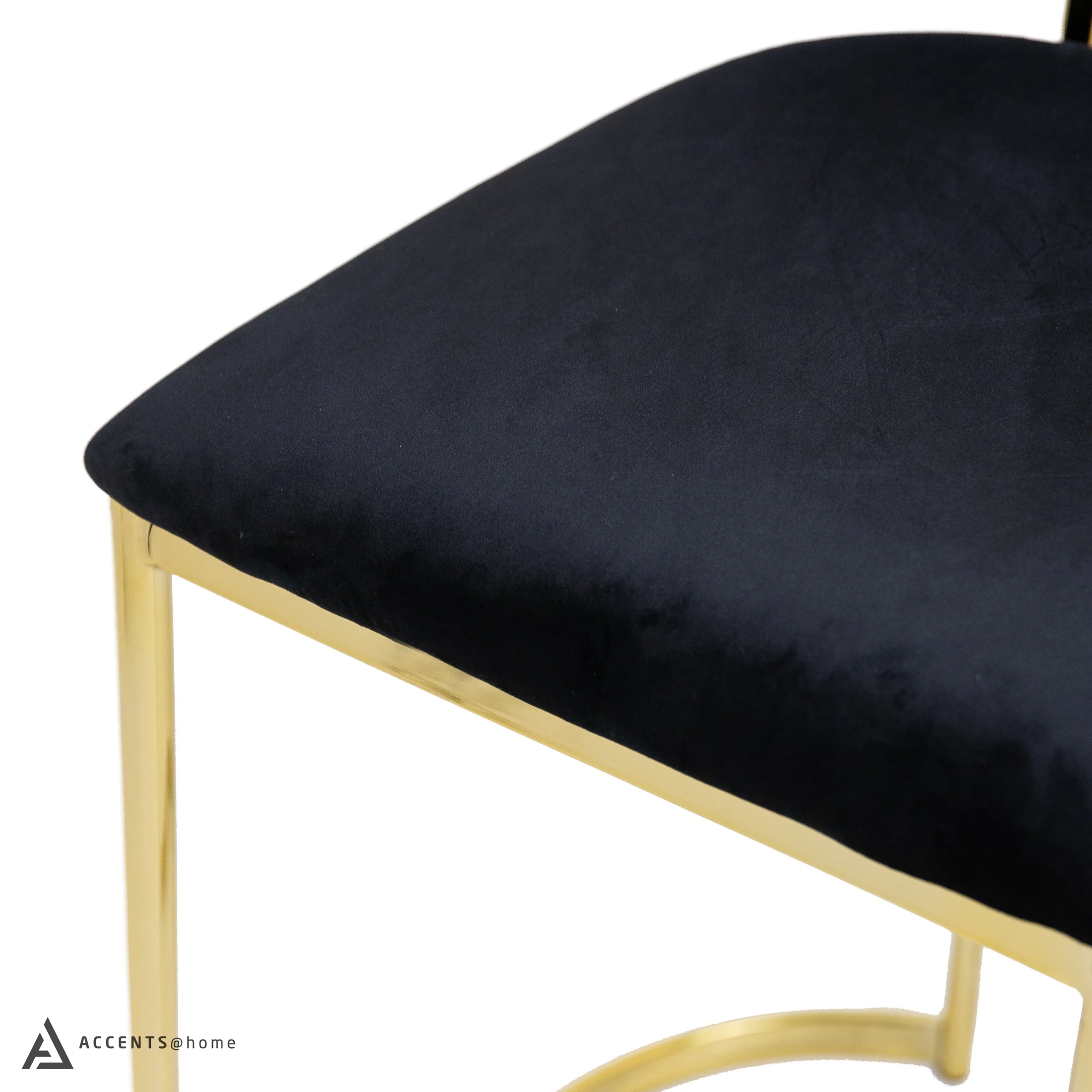 Aiden Gold & Black Velvet Counter Height Stool - Image 9