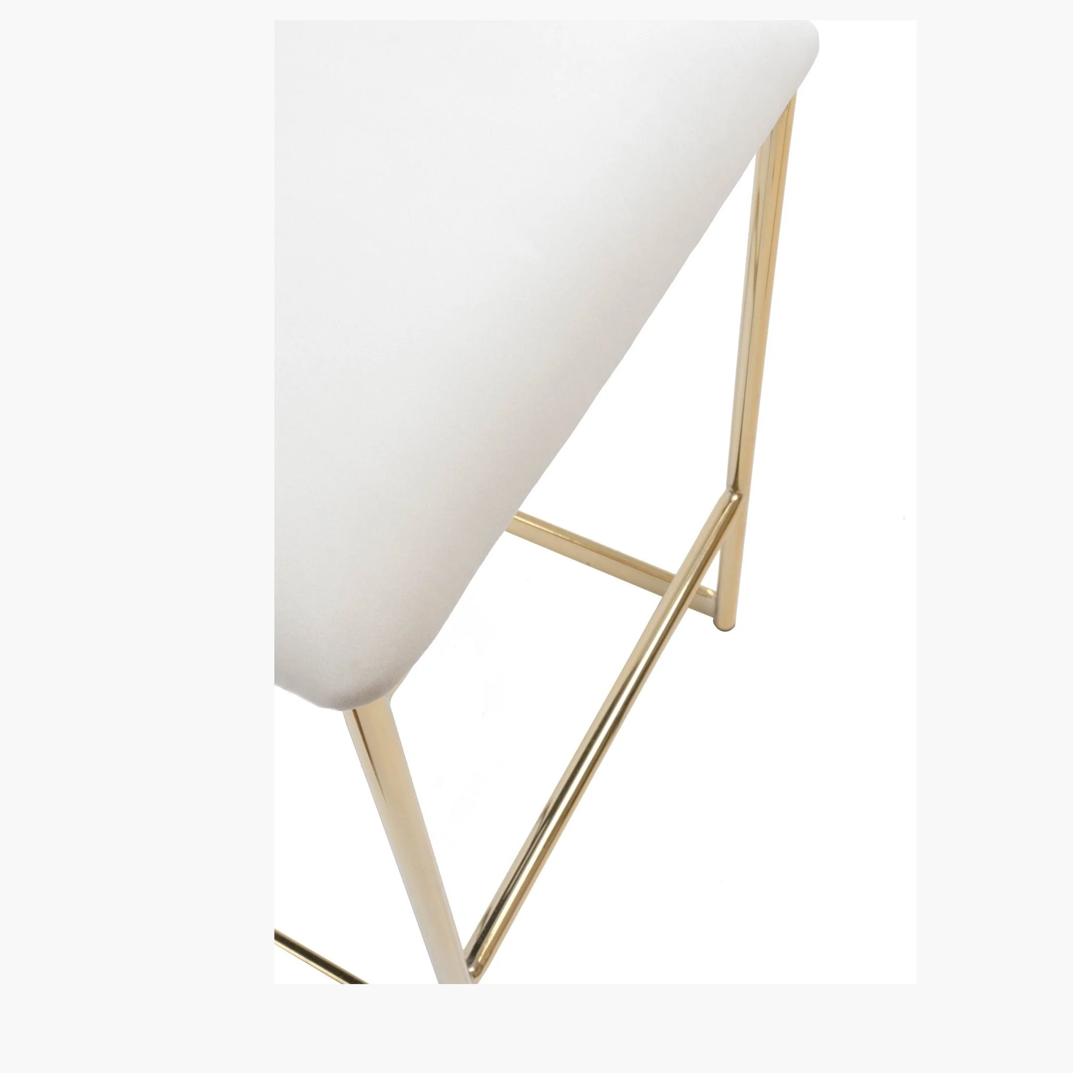 Aiden Gold & Cream Velvet Counter Height Stool - Image 8