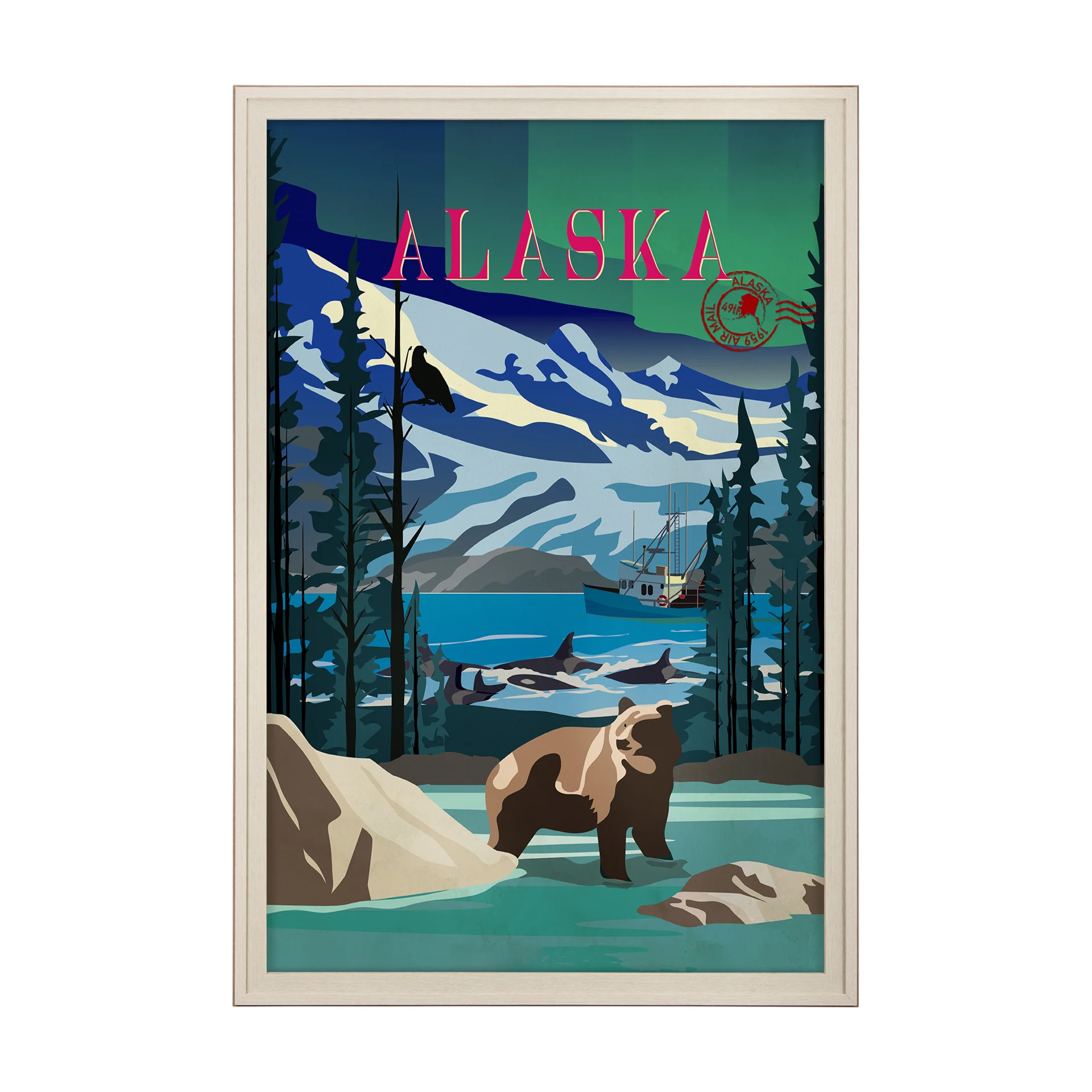 Alaska Go USA by Mercana Studio Decograph Framed Art Print - Image 12