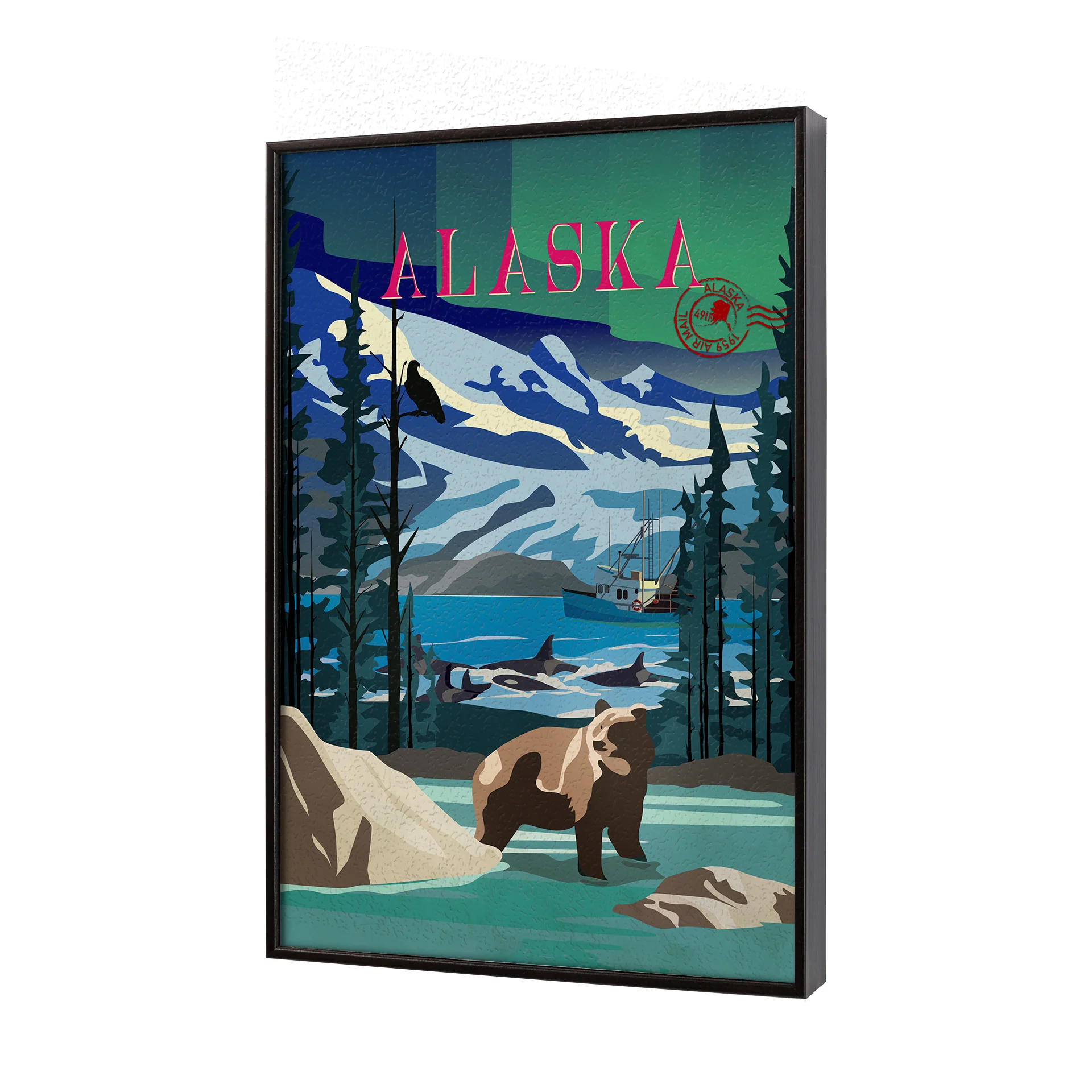 Alaska Go USA by Mercana Studio Decograph Framed Art Print - Image 2