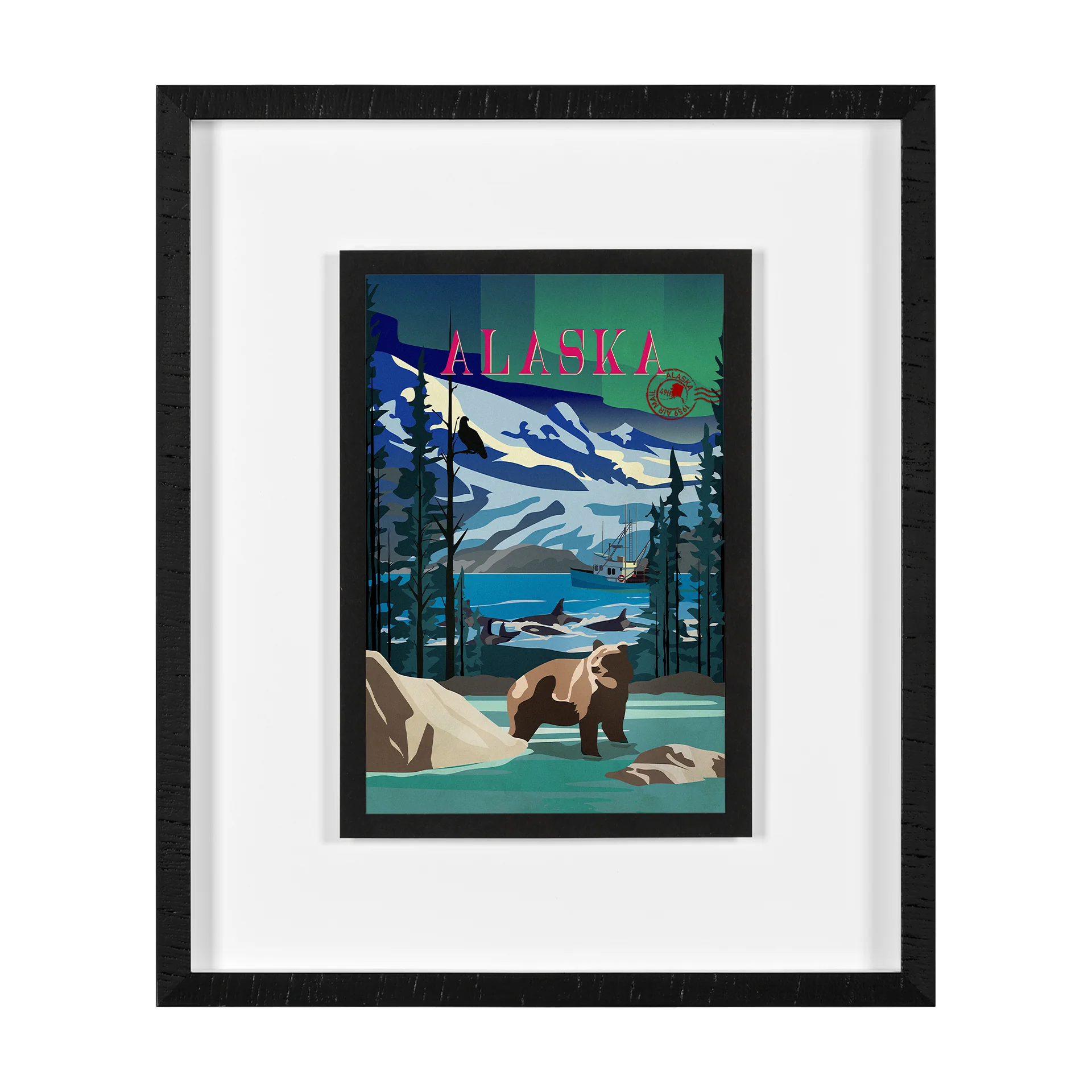 Alaska Go USA by Mercana Studio Decograph Framed Art Print - Image 6