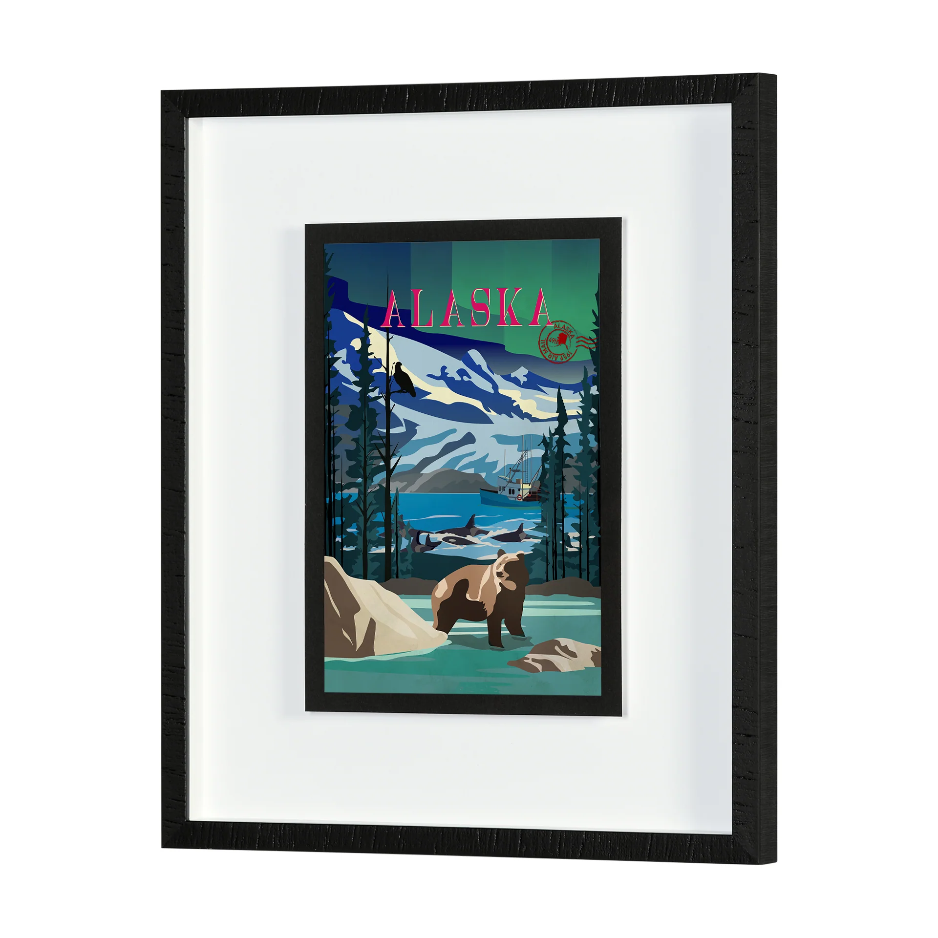 Alaska Go USA by Mercana Studio Decograph Framed Art Print - Image 7