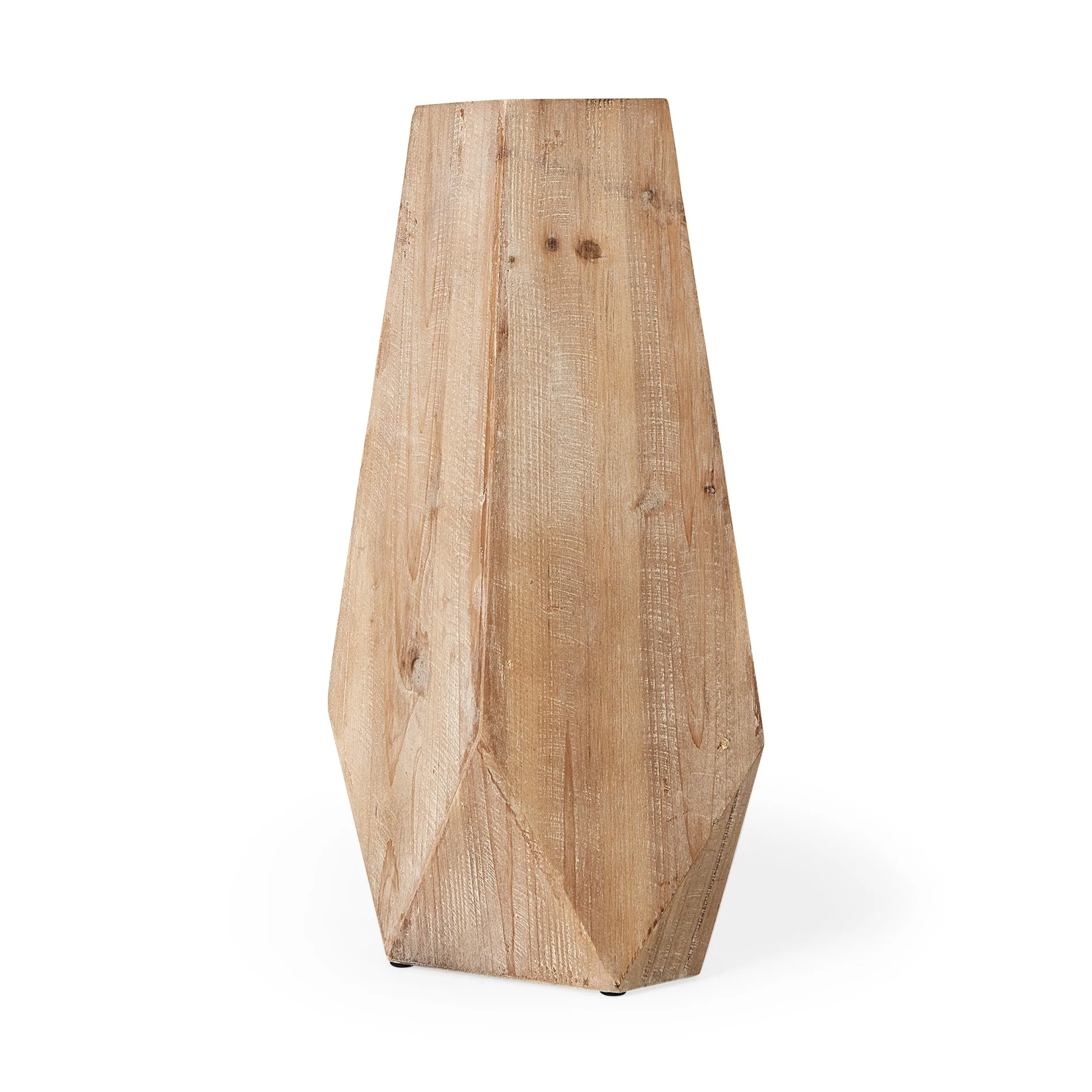 Allen I Large Natural Wooden Base Oval Vase