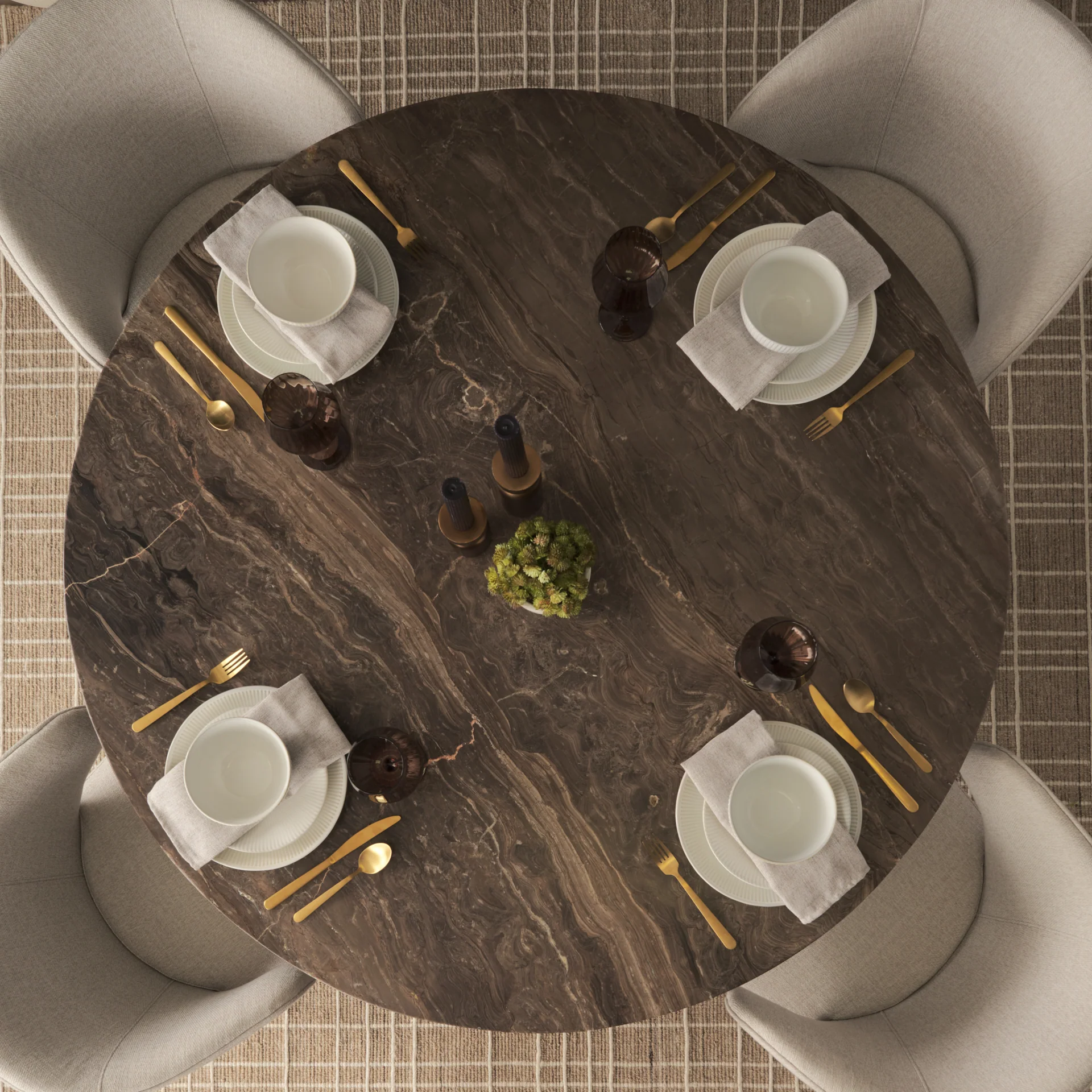 Allyson Round Marble Dining Table - Image 22
