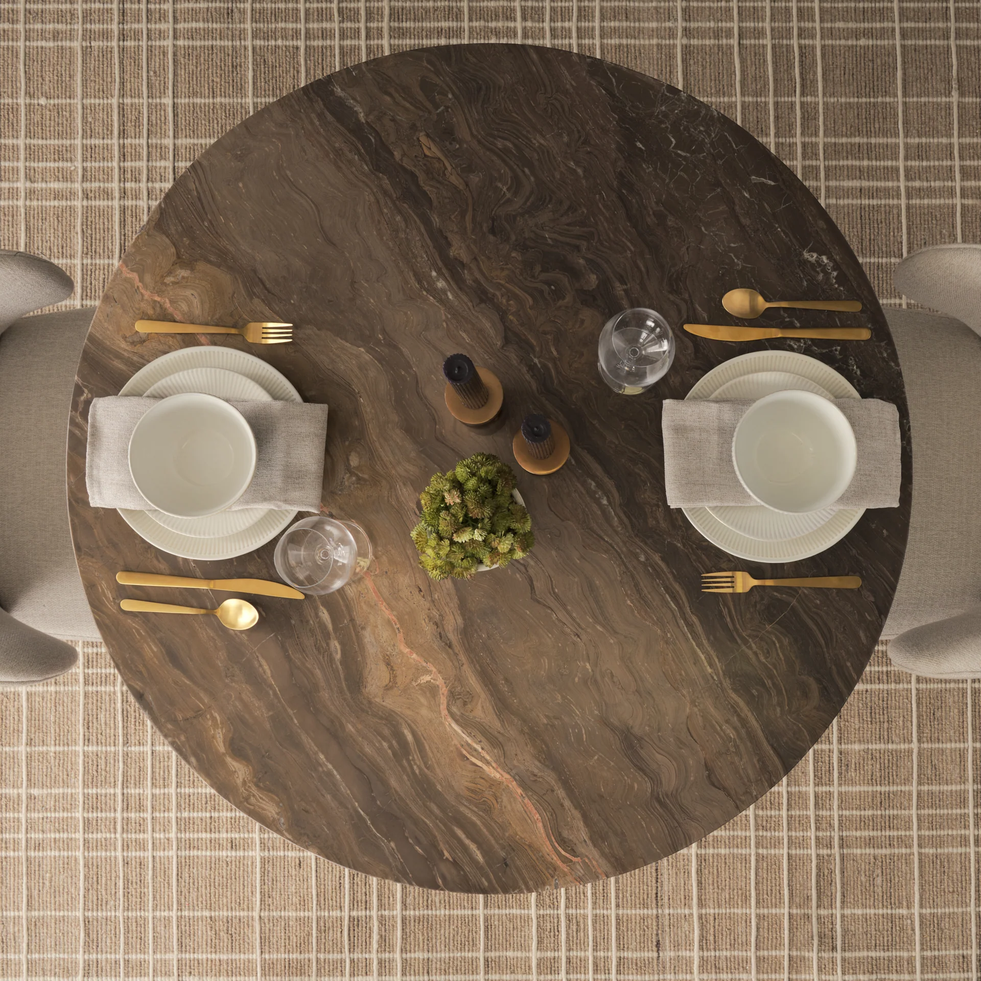 Allyson Round Marble Dining Table - Image 9