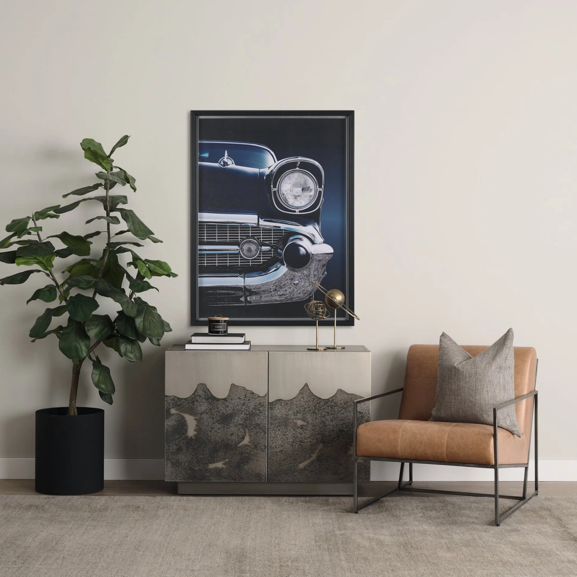 American Classic Car Bel Air 1957 Framed Photo Art Print - Image 8