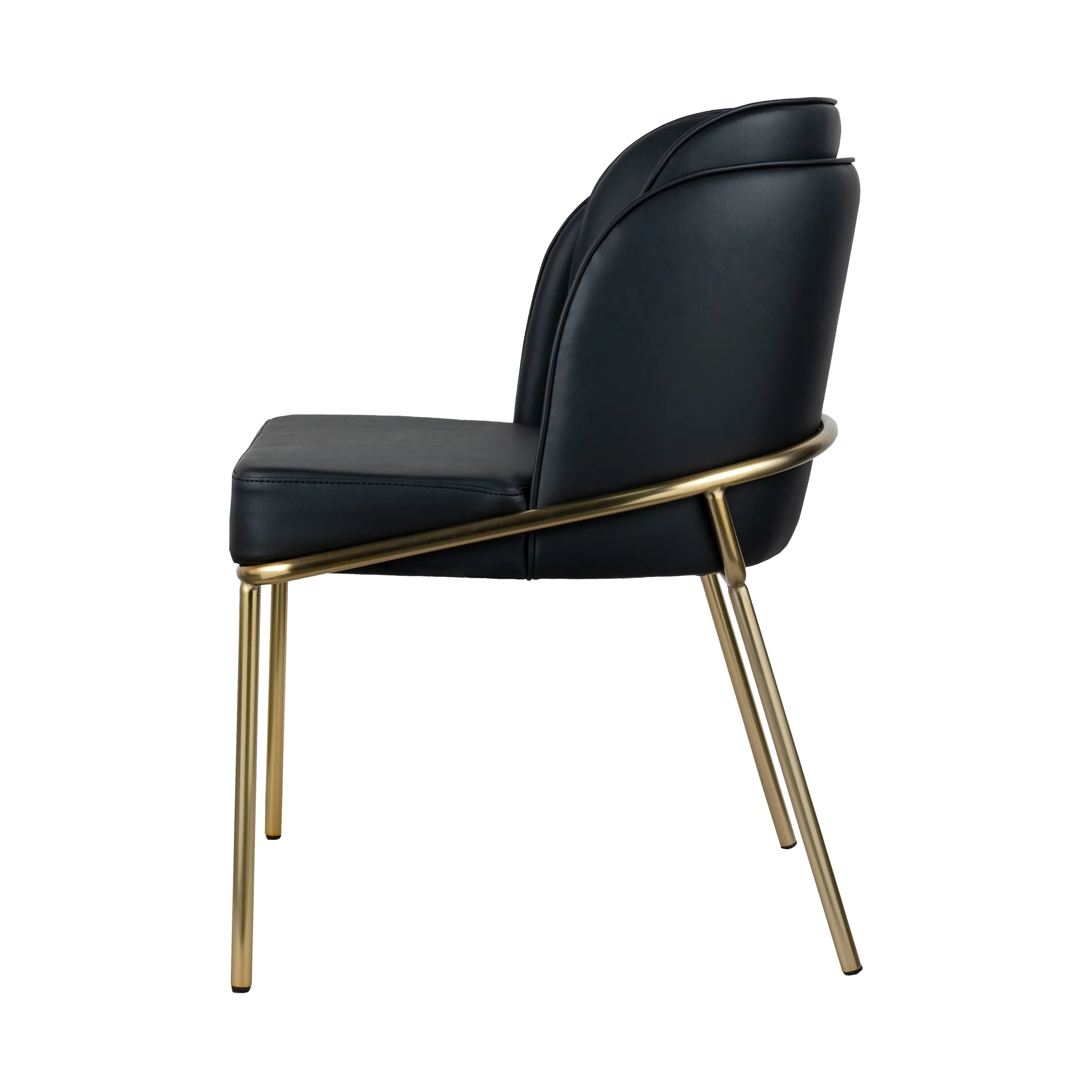 Angelo Dining Chair – Black PU with Gold Legs - Image 4