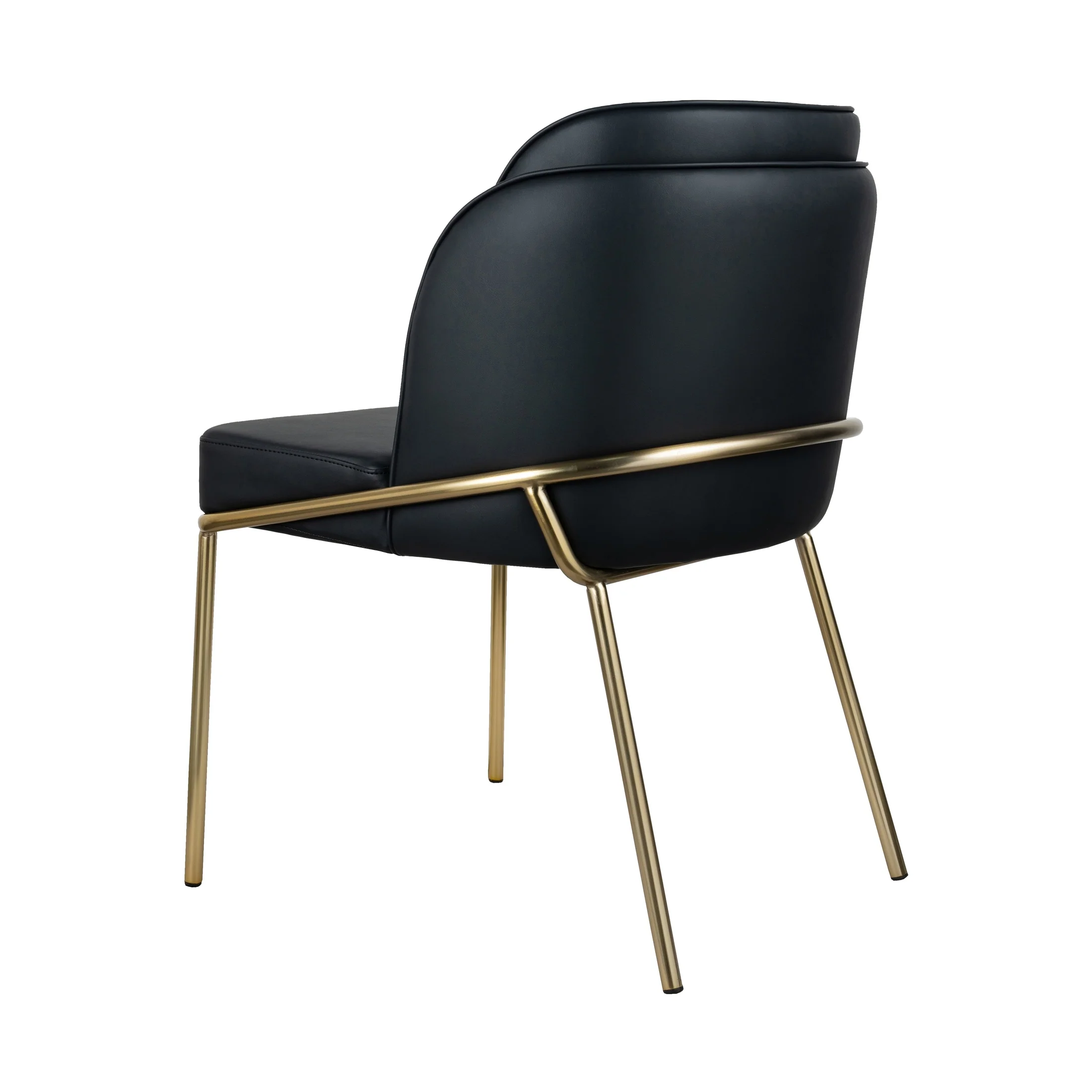 Angelo Dining Chair – Black PU with Gold Legs - Image 5