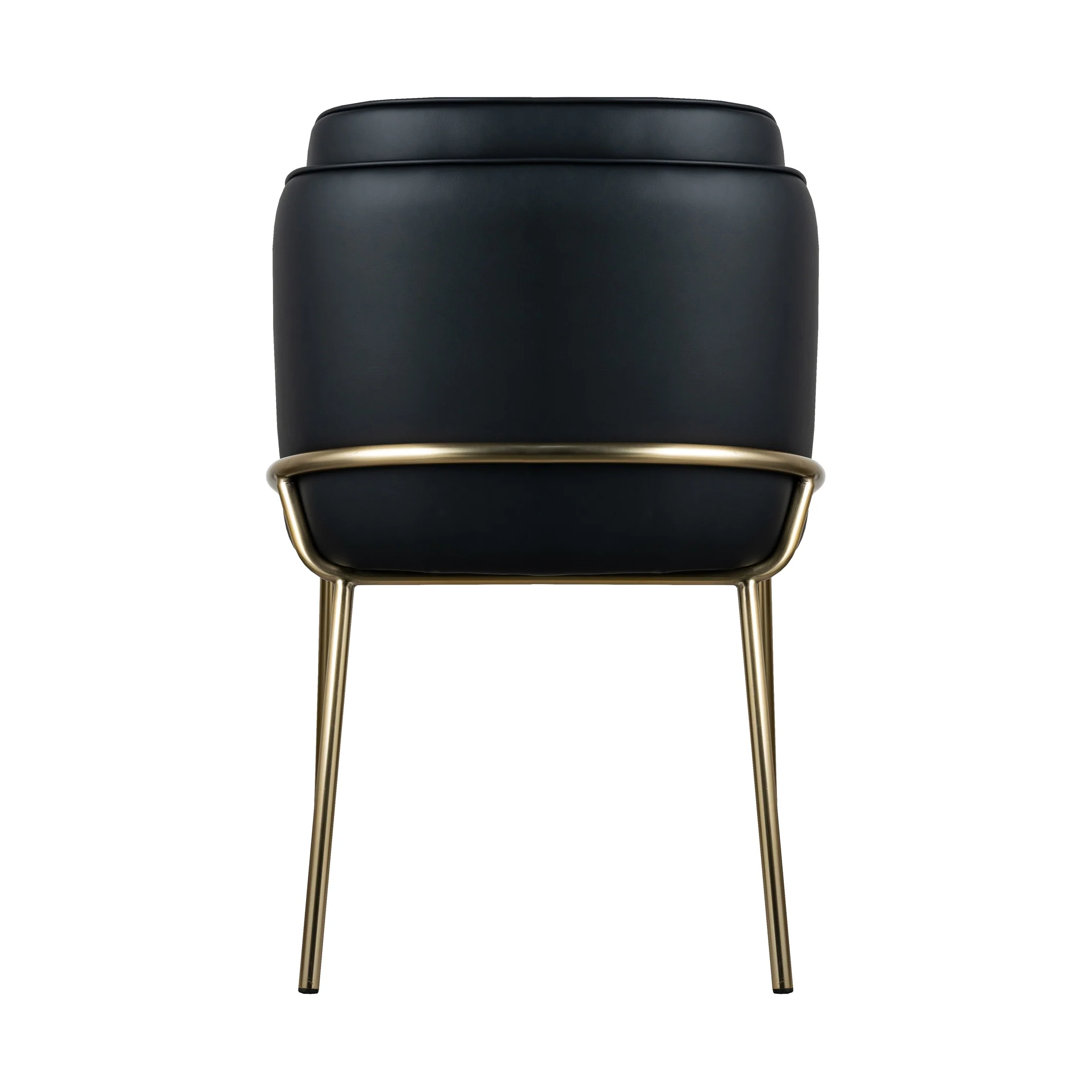 Angelo Dining Chair – Black PU with Gold Legs - Image 6