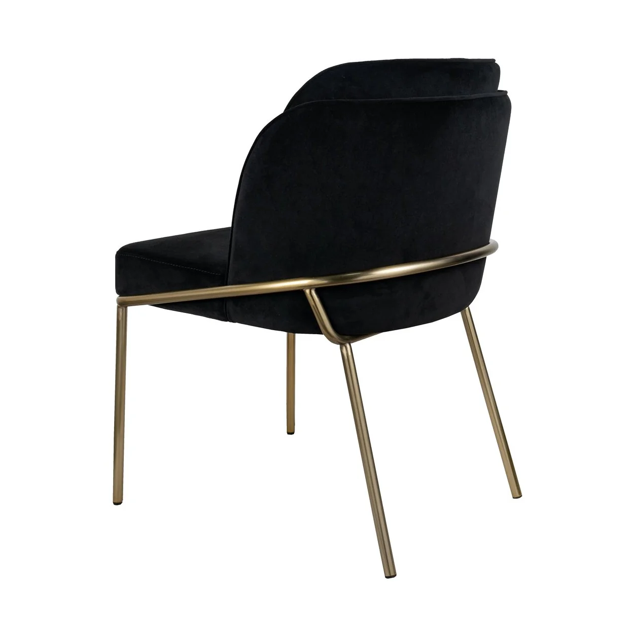 Angelo Dining Chair – Black Velvet with Gold Legs - Image 5