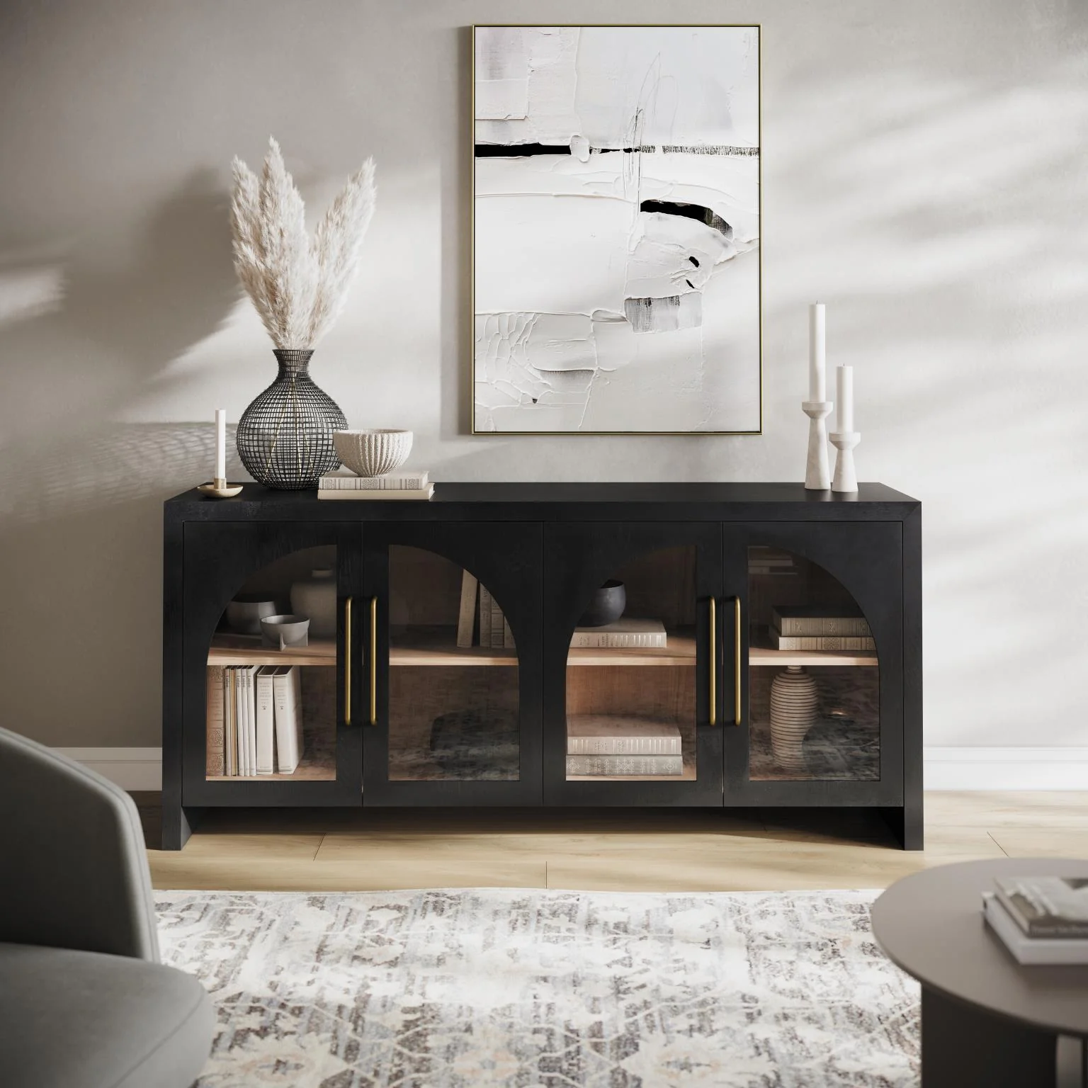 Archimedes 60" Console in Ebony Oak - Image 7