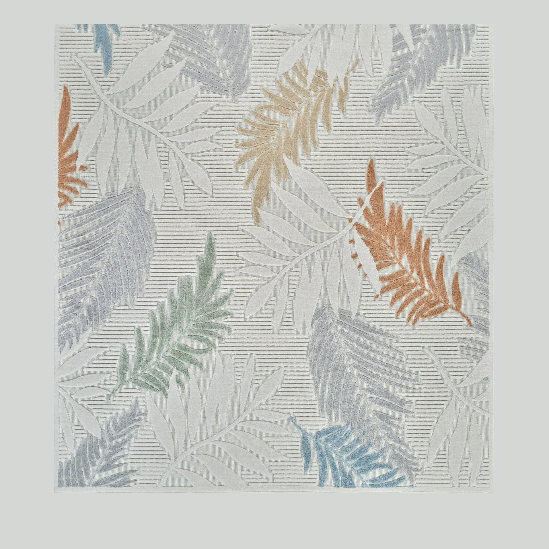 Aspen Cream Tropical Leaf Rug