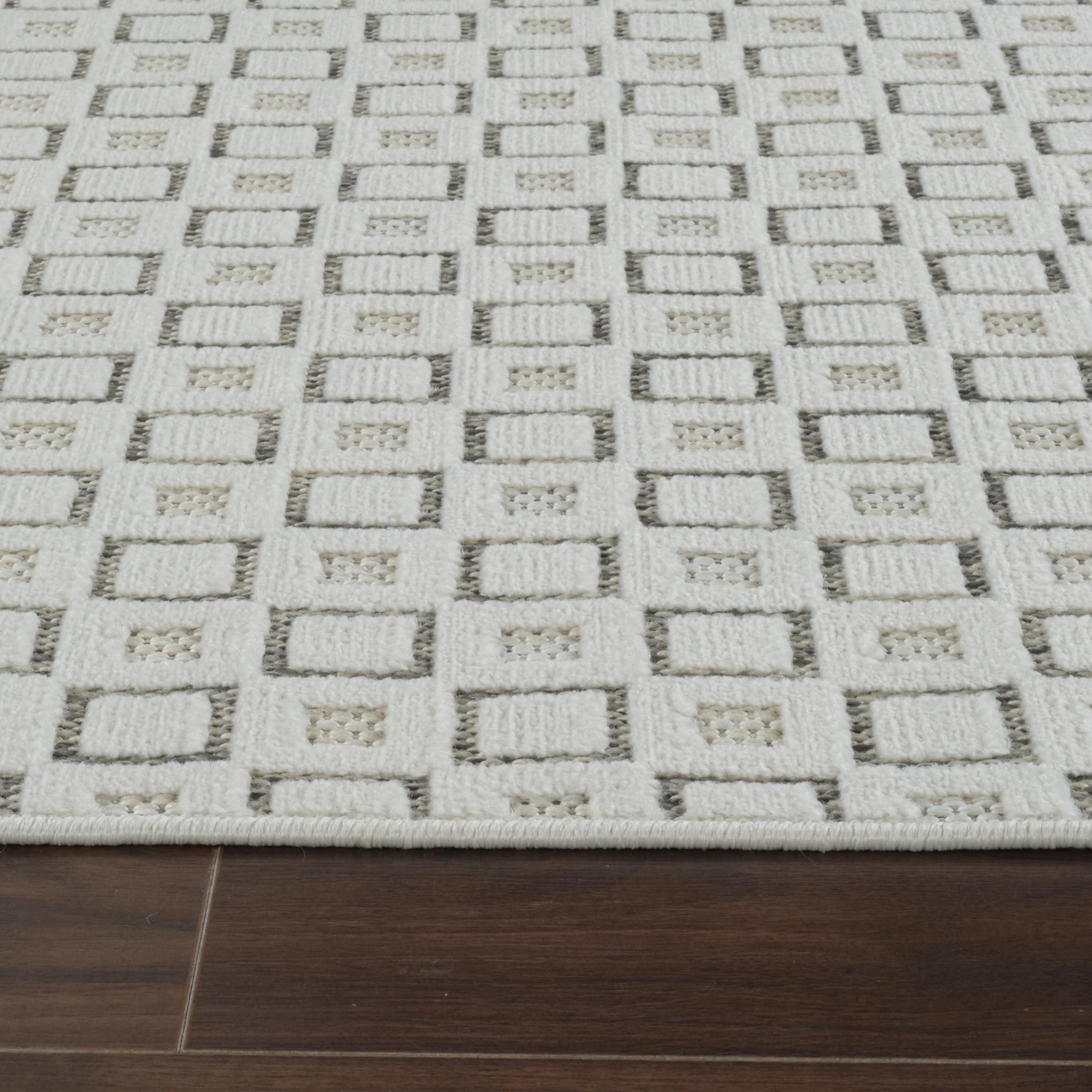 Aurora Cream Modern Rug – Textured Grid Pattern - Image 15