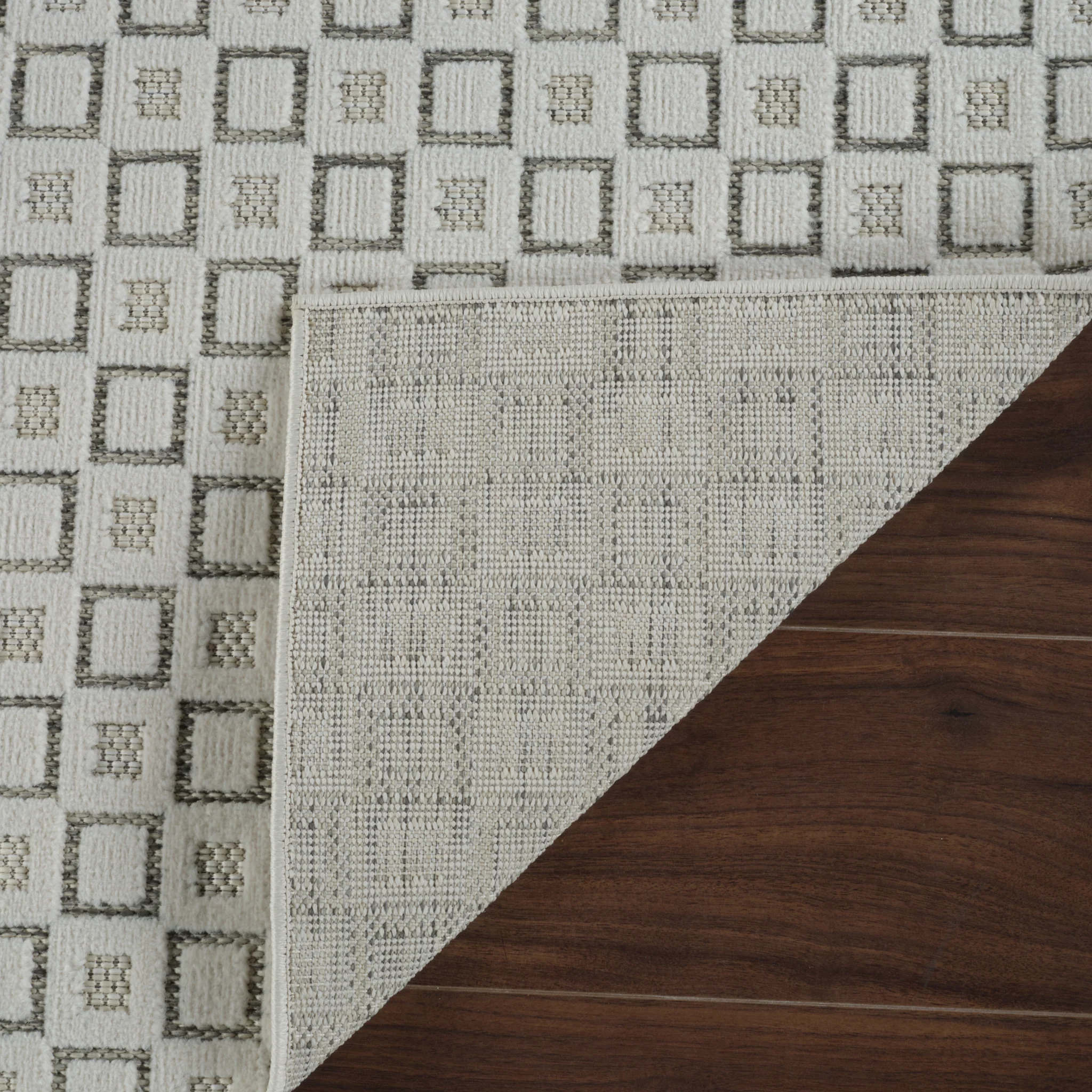 Aurora Cream Modern Rug – Textured Grid Pattern - Image 16