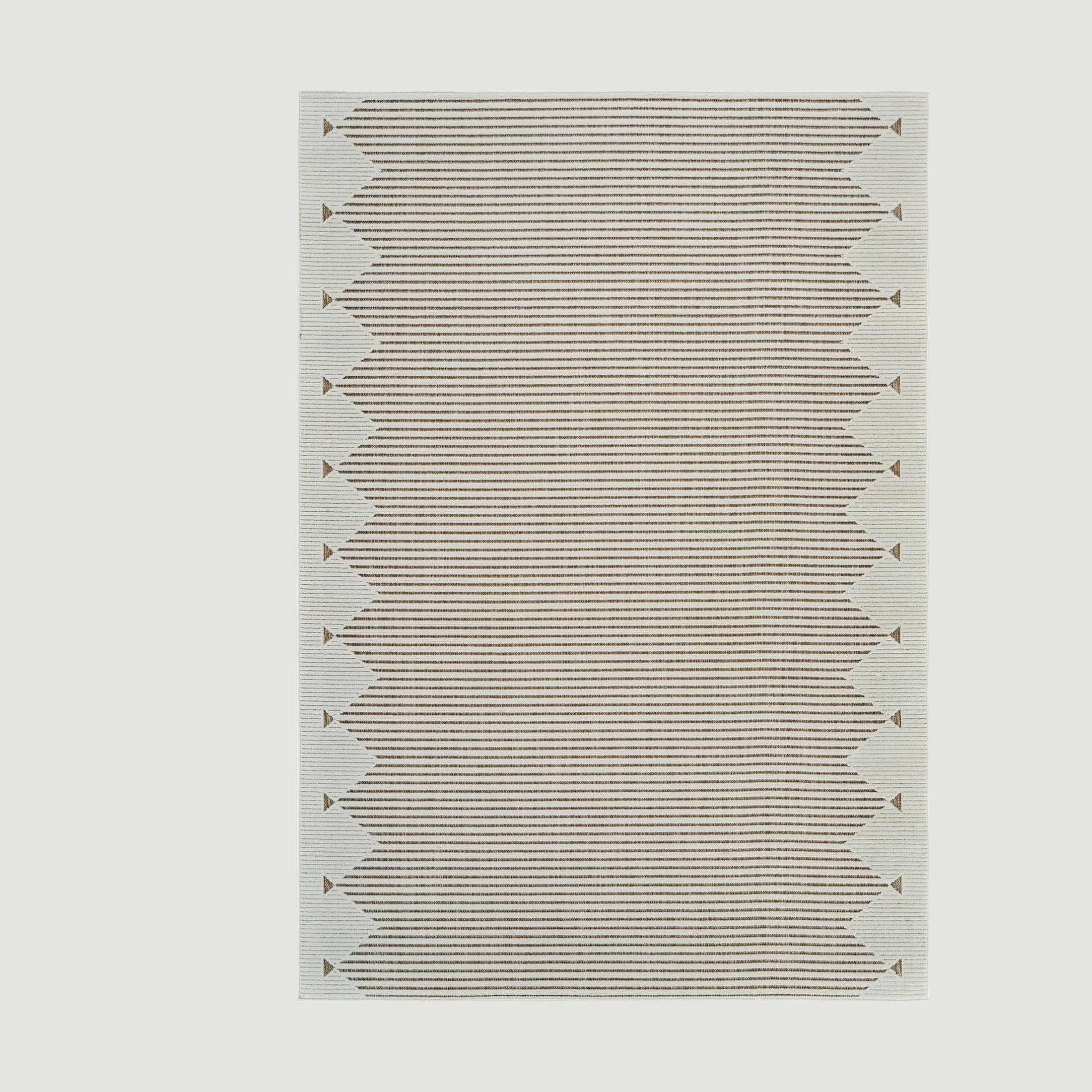 Aurora Beige Tribal Stripe Rug - Image 5