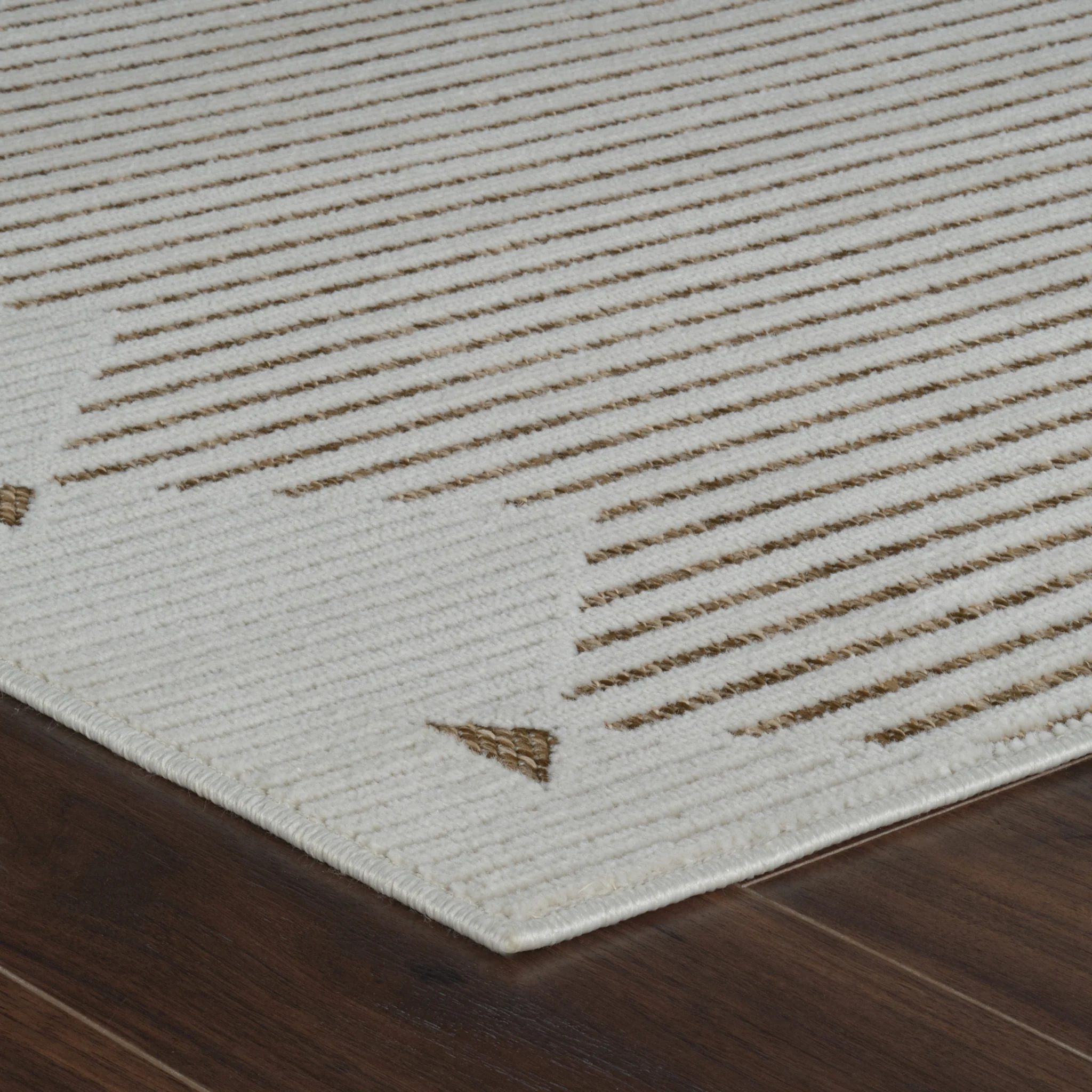 Aurora Beige Tribal Stripe Rug - Image 8