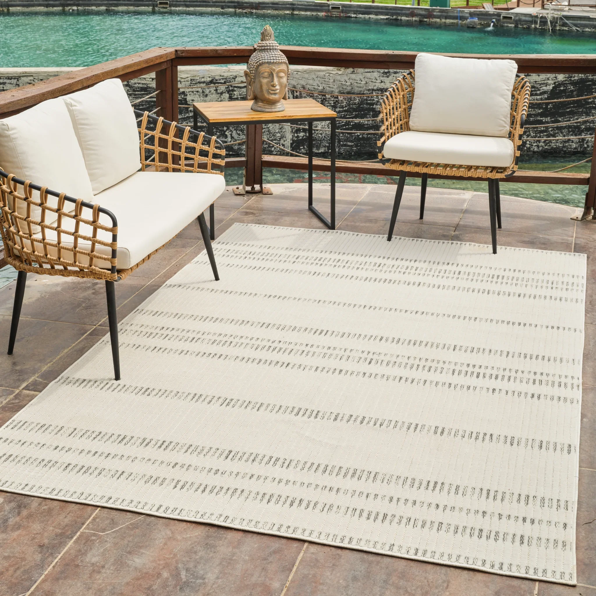 Aurora Cream Modern Abstract Rug - Image 7