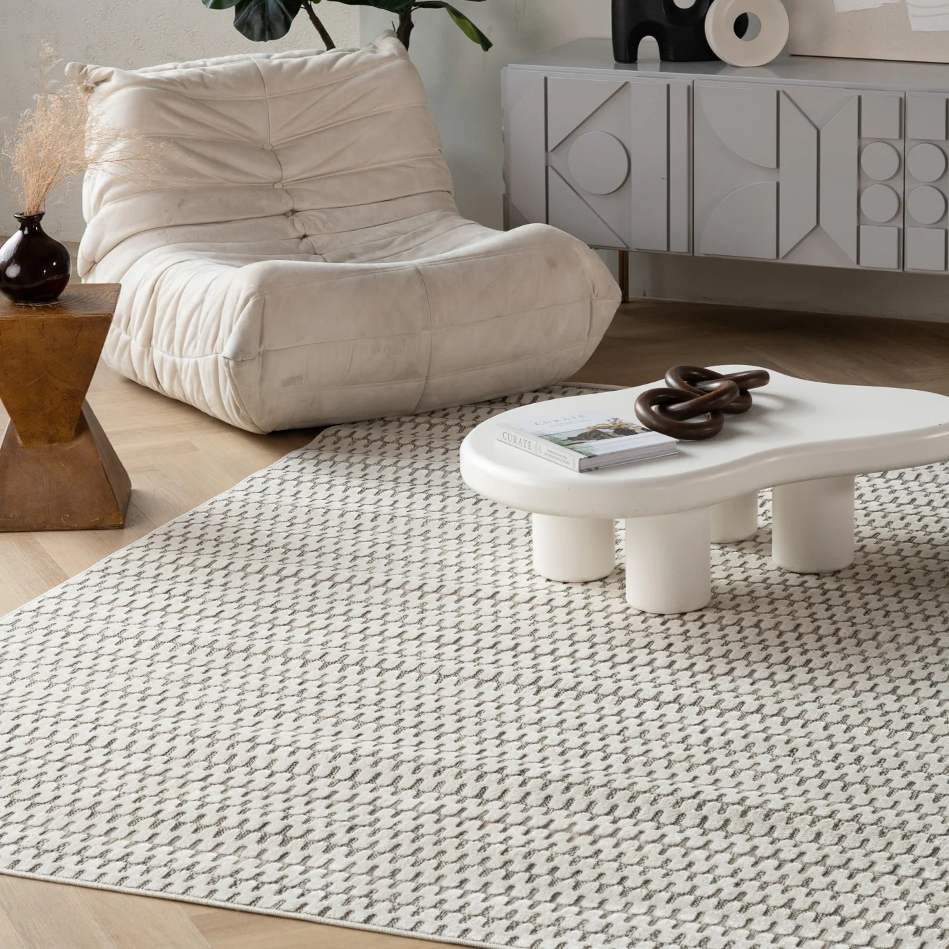 Aurora Cream Abstract Area Rug - Image 14