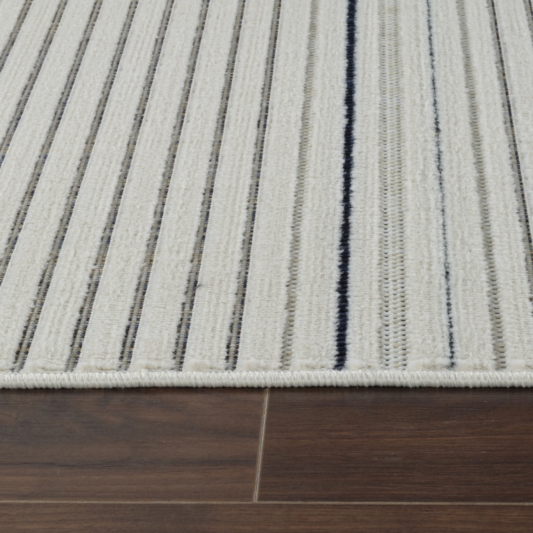 Aurora Cream Modern Rug – Navy Accent Stripe Design - Image 13