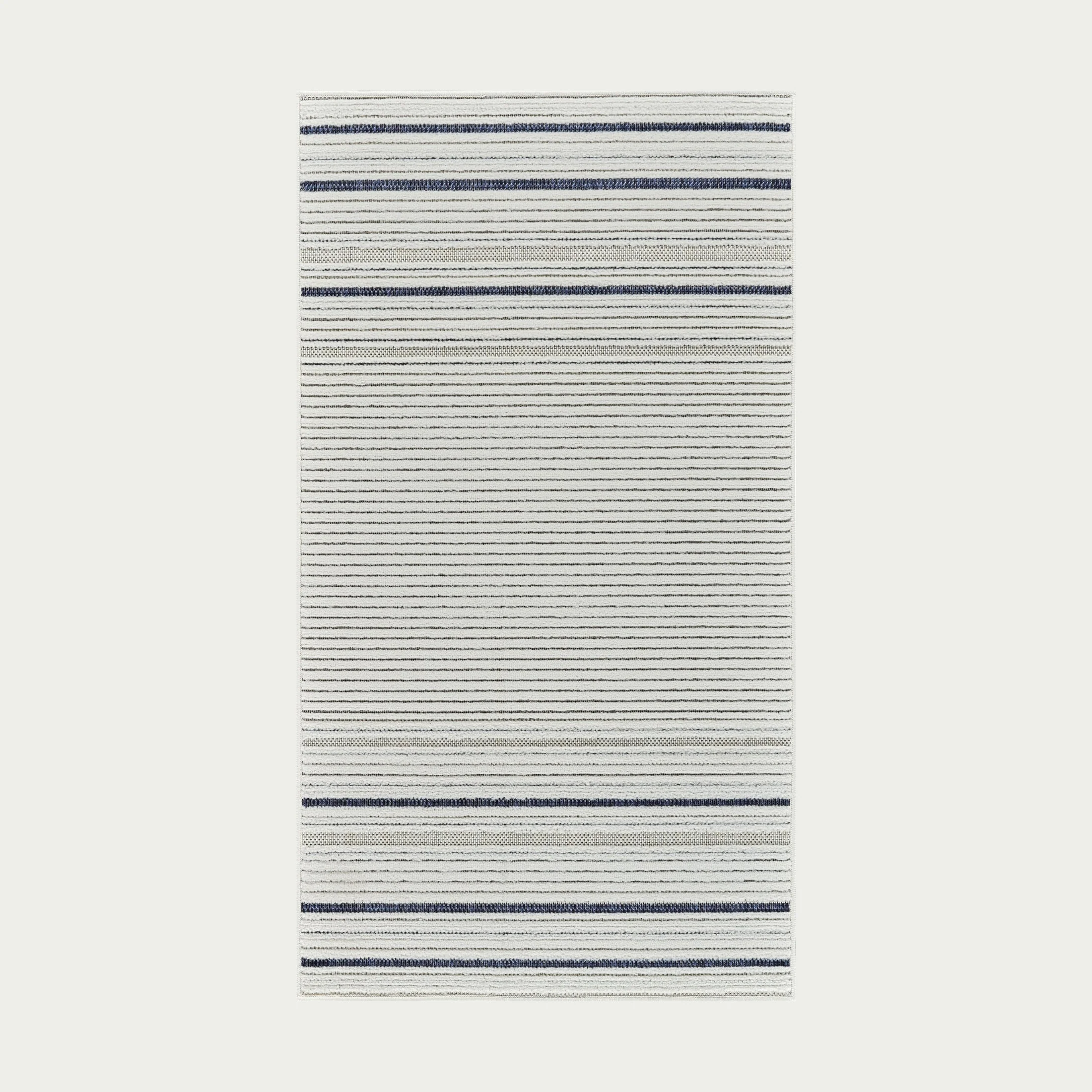 Aurora Cream Modern Rug – Navy Accent Stripe Design - Image 3