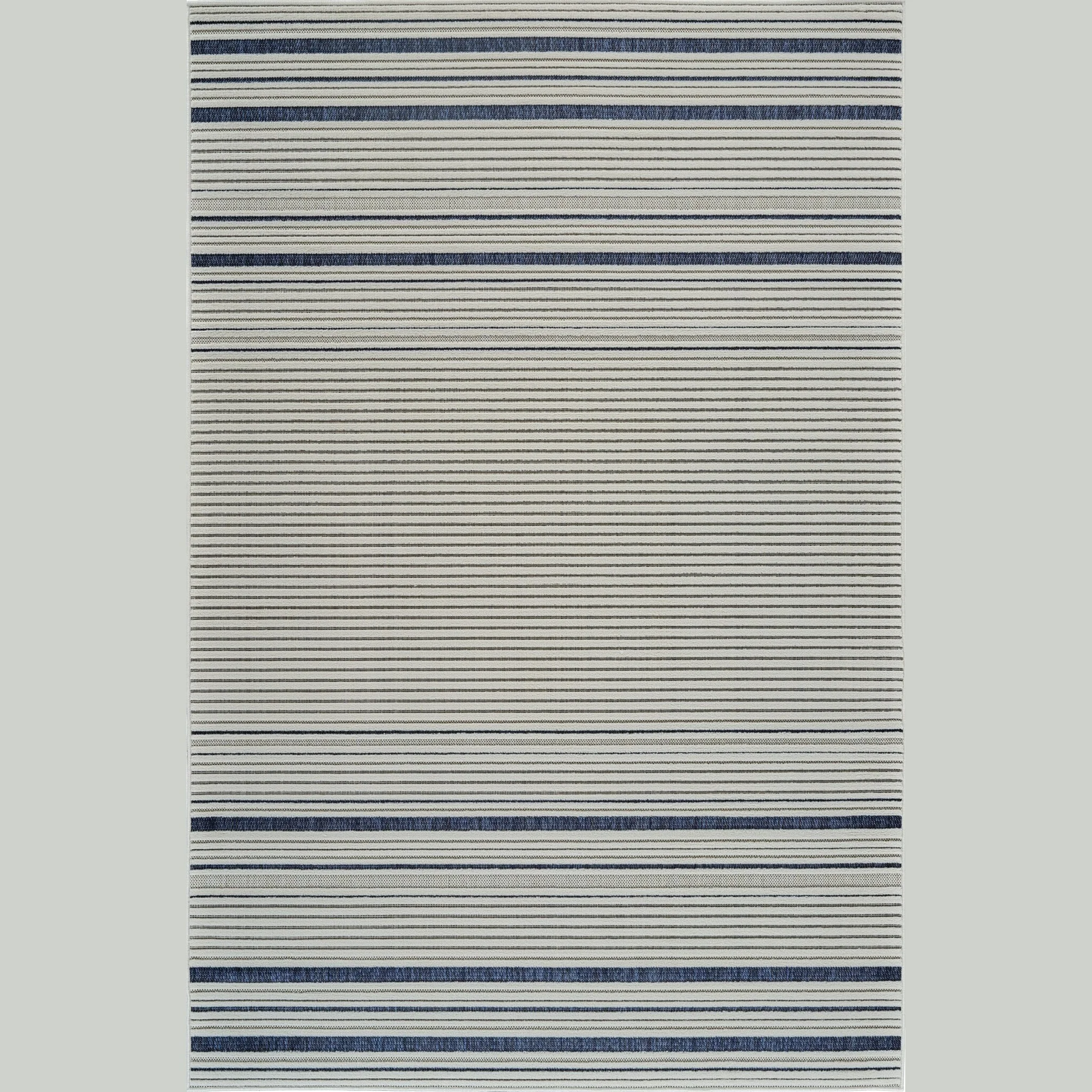 Aurora Cream Modern Rug – Navy Accent Stripe Design - Image 6