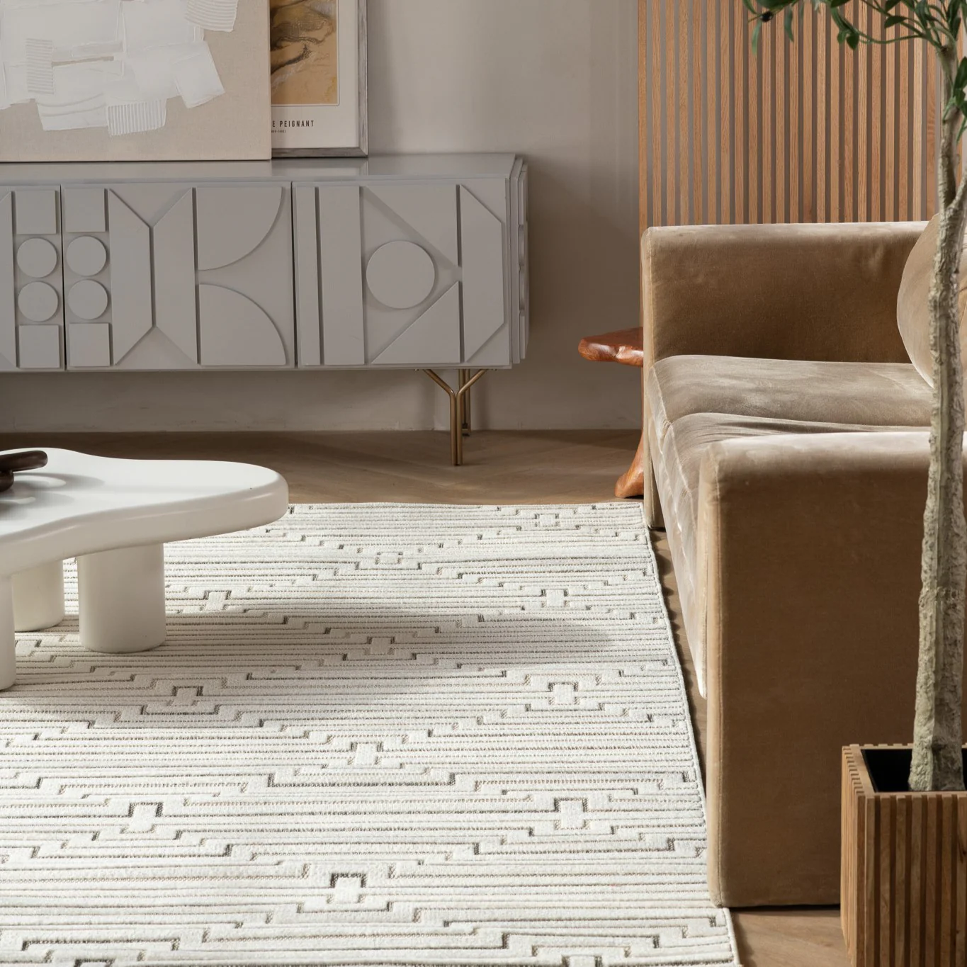 Aurora Cream Modern Rug – Stepped Geometric Pattern - Image 16