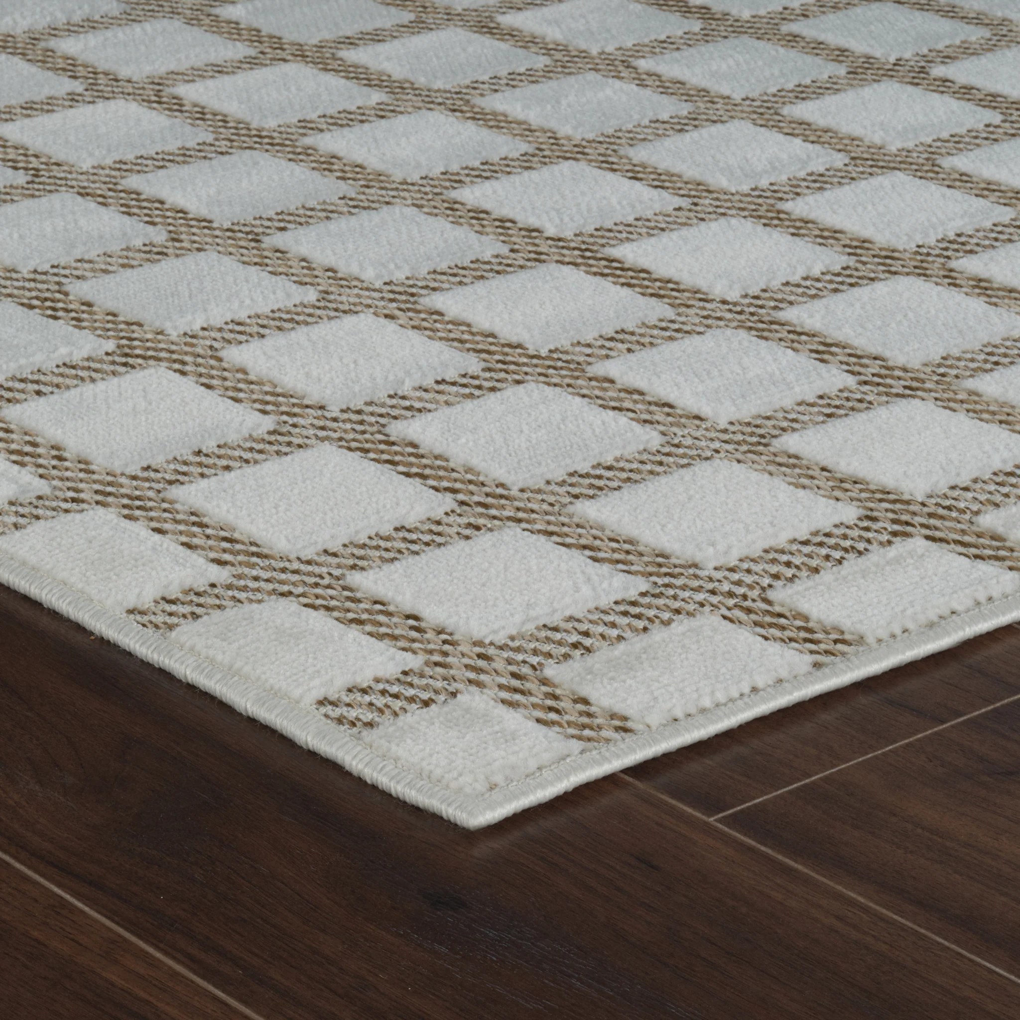 Aurora Beige Modern Rug – Geometric Grid Design - Image 11