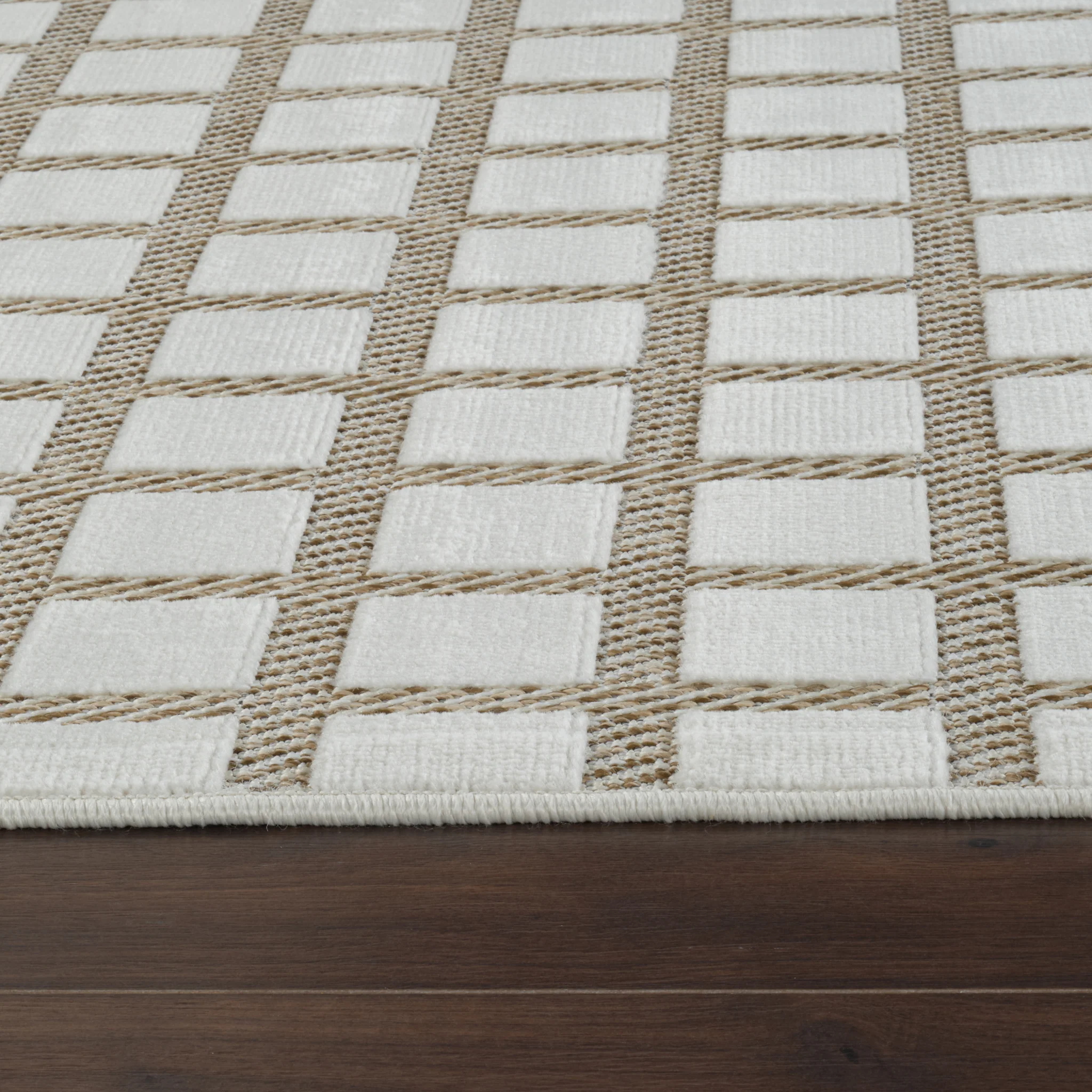 Aurora Beige Modern Rug – Geometric Grid Design - Image 12