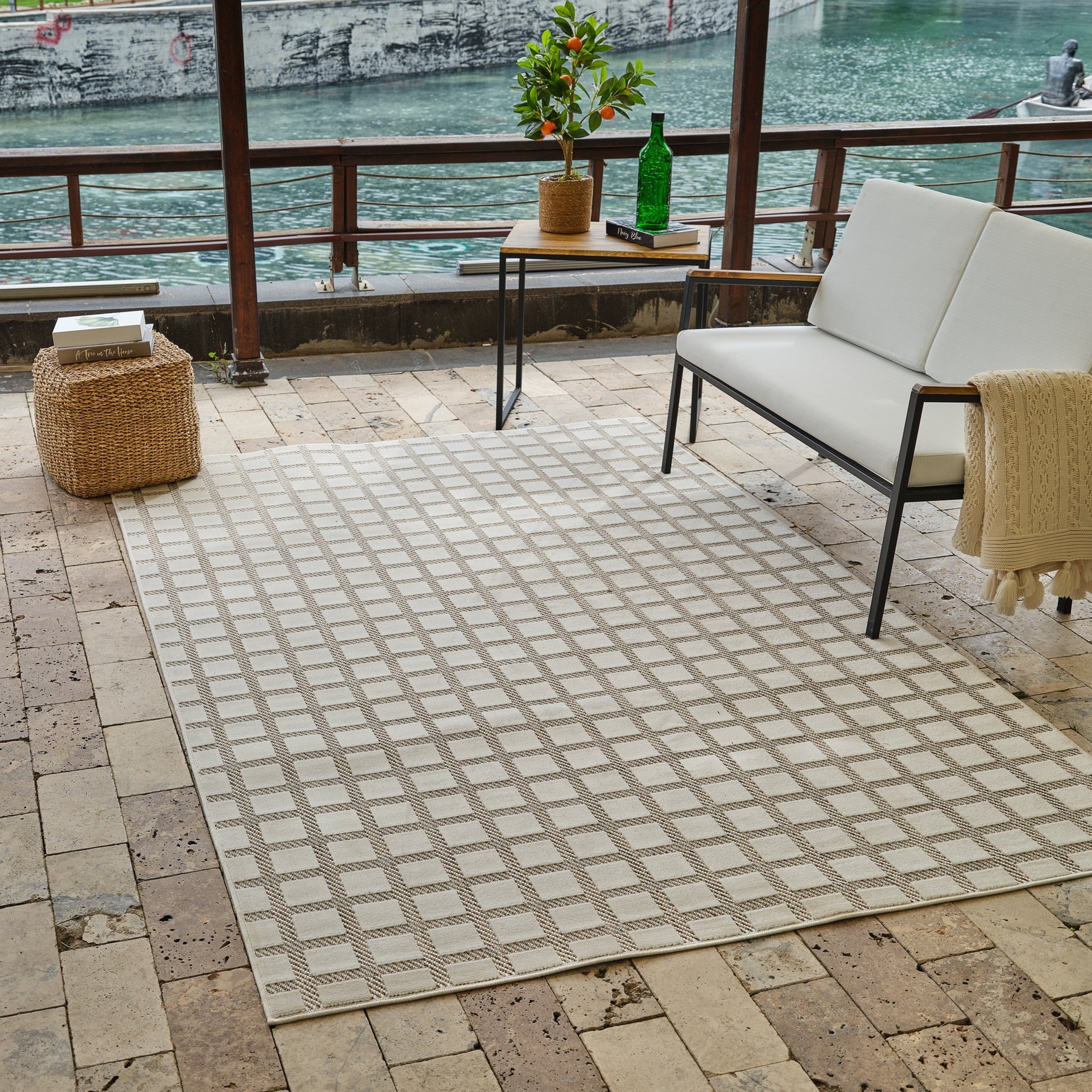 Aurora Beige Modern Rug – Geometric Grid Design - Image 13