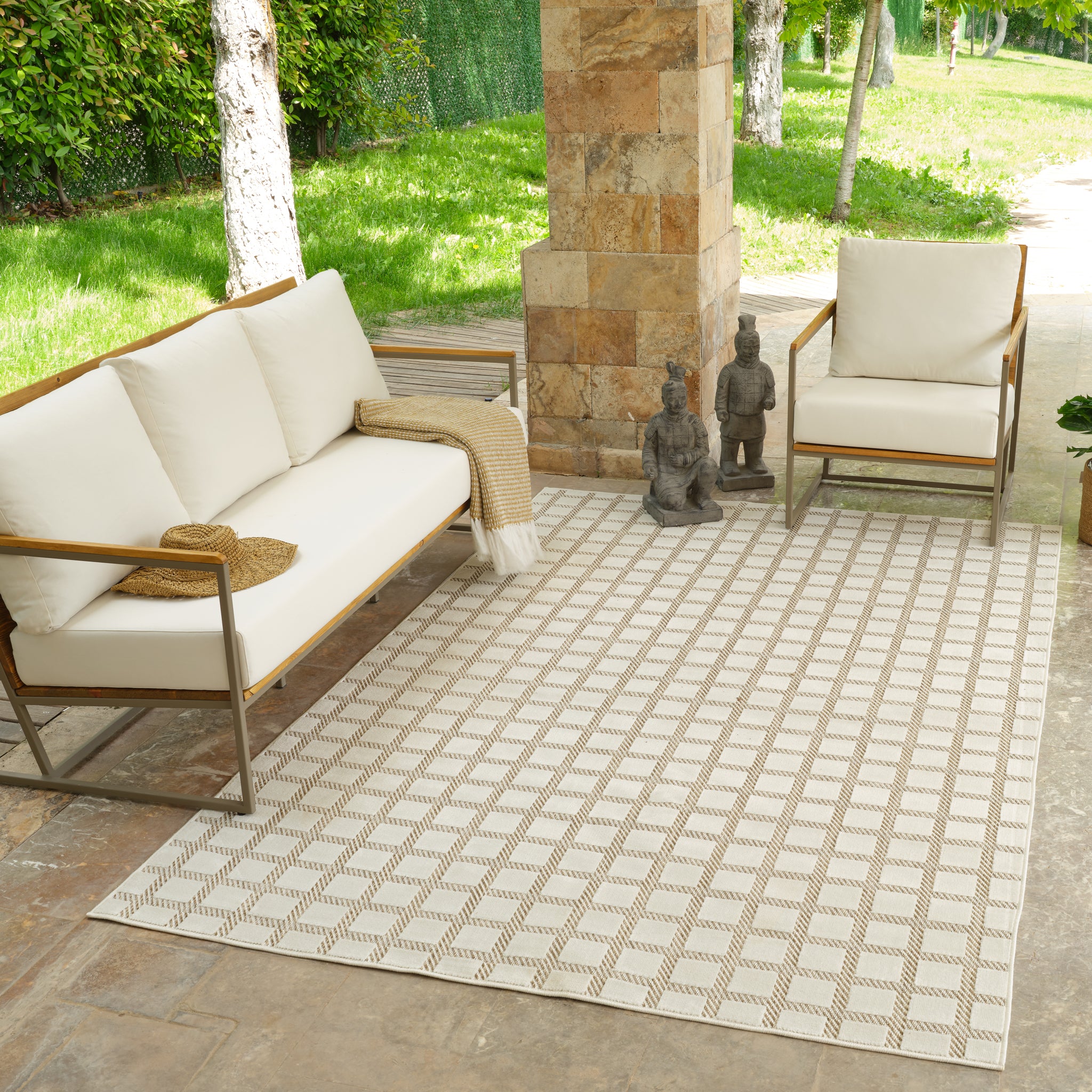 Aurora Beige Modern Rug – Geometric Grid Design - Image 17