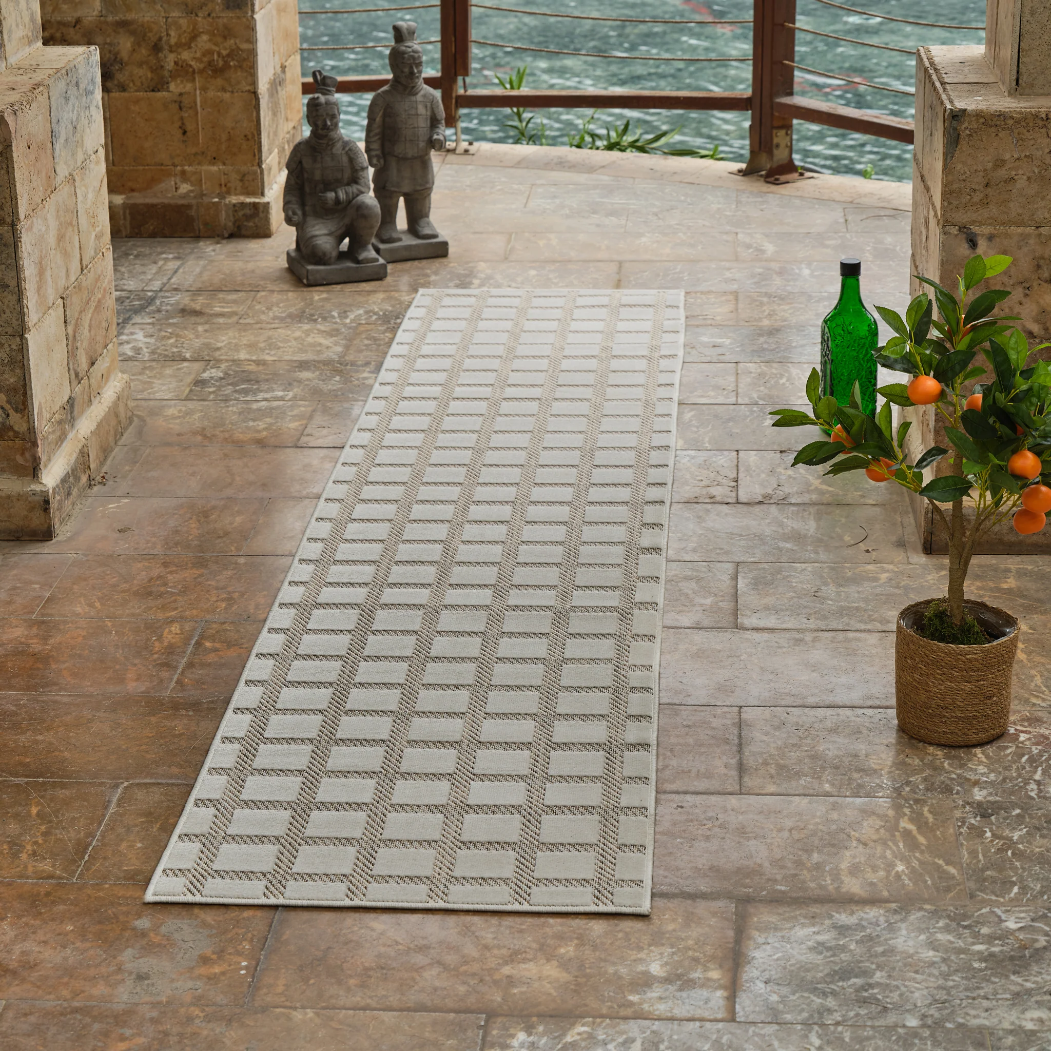 Aurora Beige Modern Rug – Geometric Grid Design - Image 9