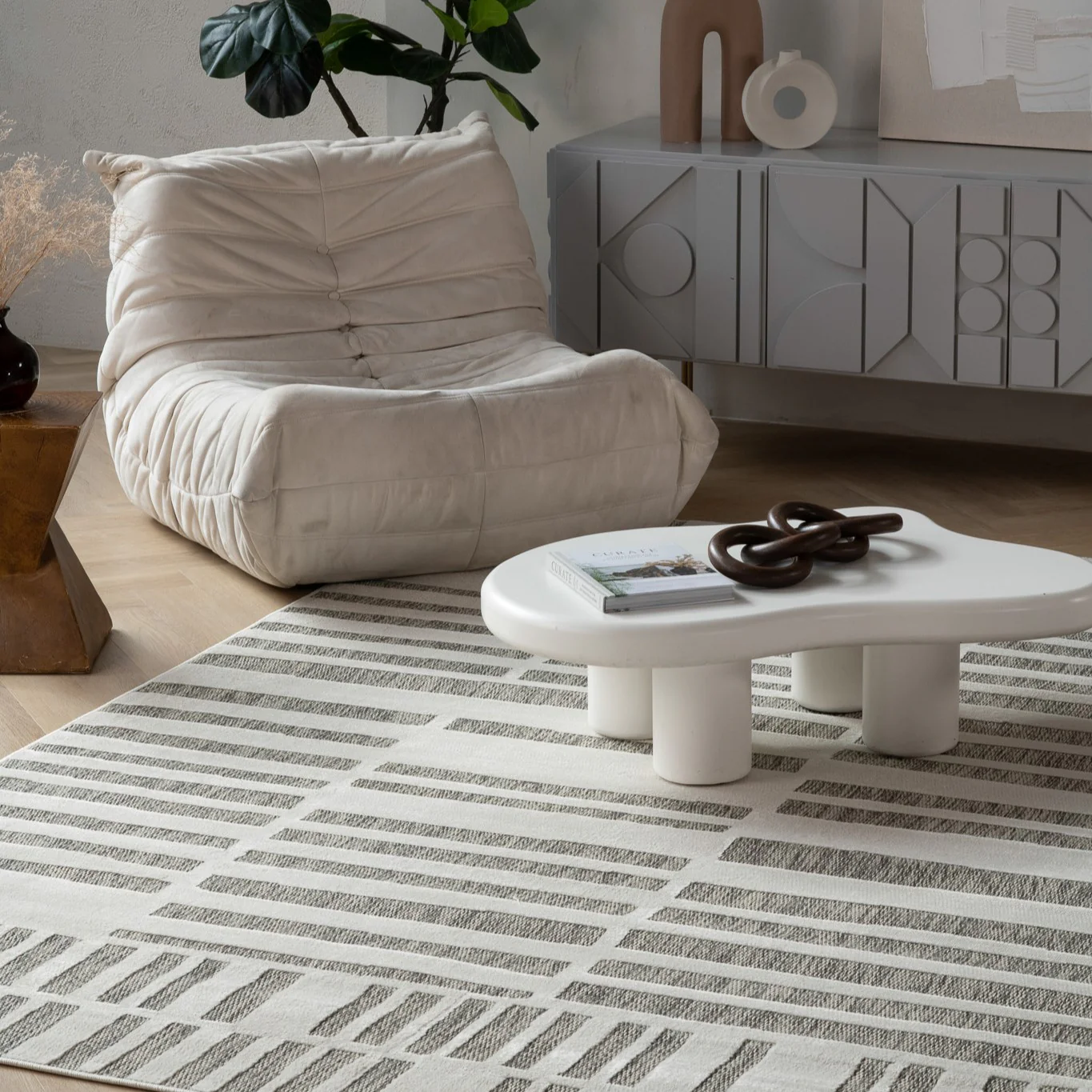 Aurora Cream Modern Rug – Abstract Linear Design - Image 15