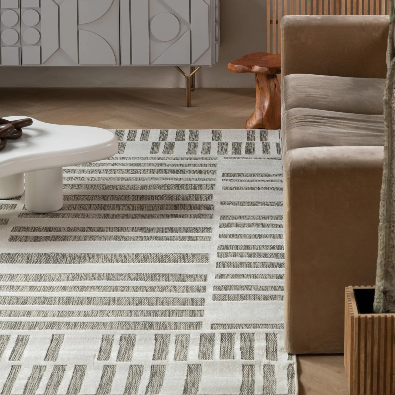 Aurora Cream Modern Rug – Abstract Linear Design - Image 16