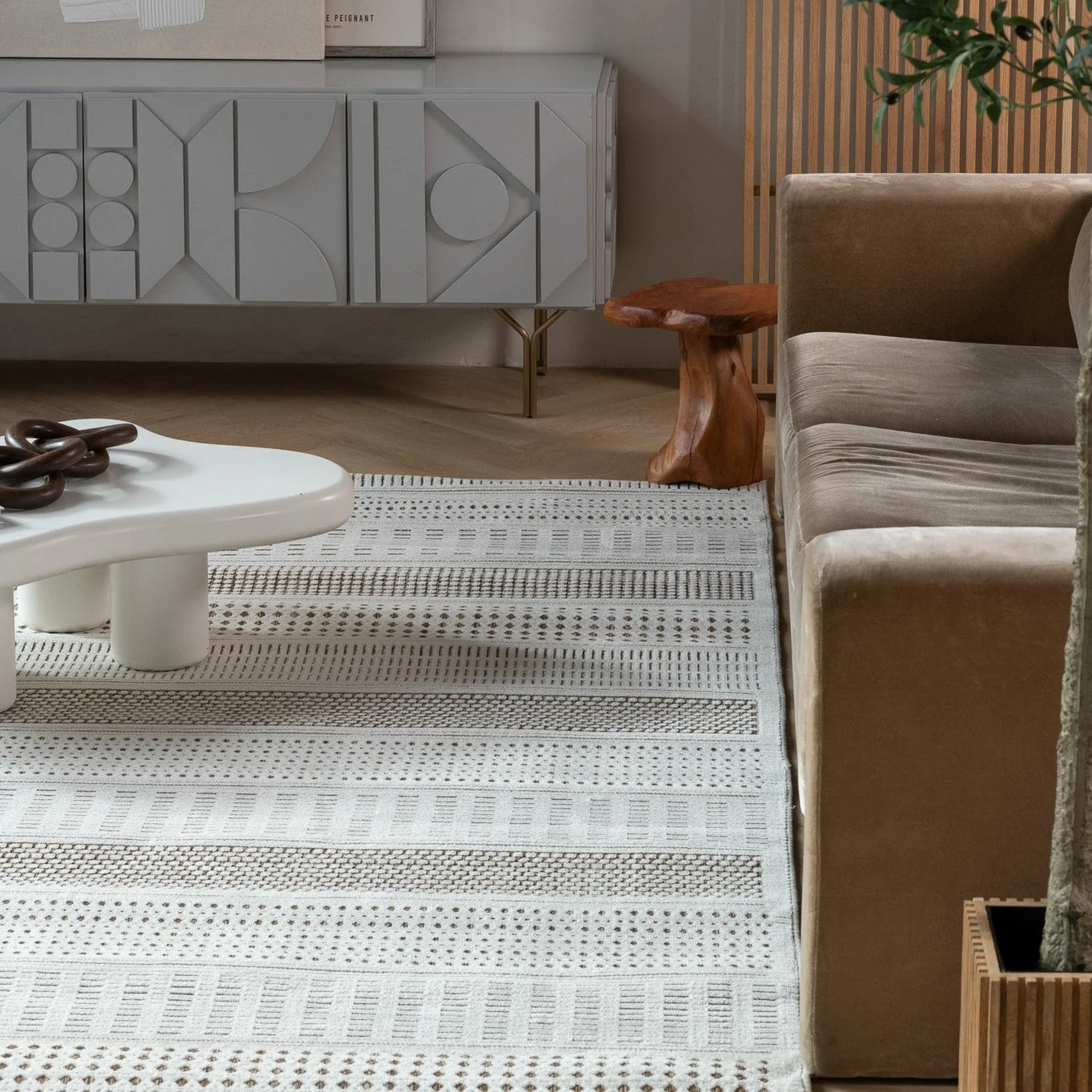 Aurora Beige Modern Rug - Image 9