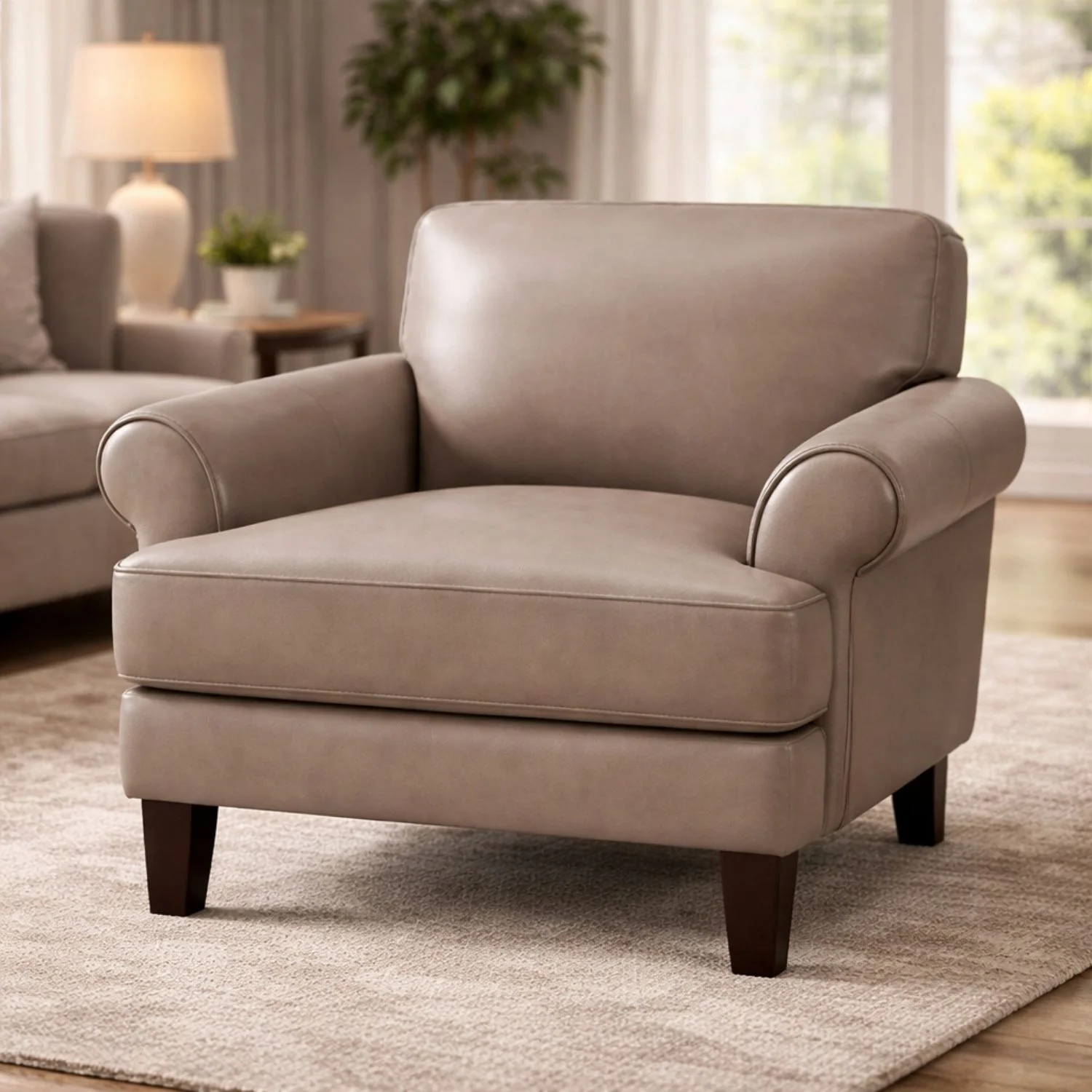 Austra Genuine Leather Accent Chair - Image 2