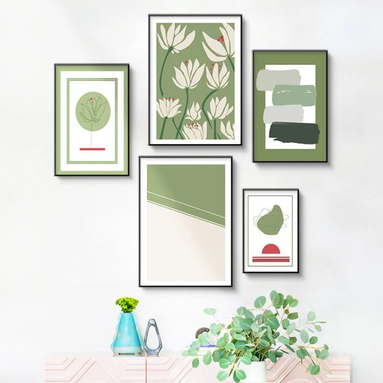 Bellisa II Set of 5 Alloy Matt - Black Frame Wall Art - Image 2
