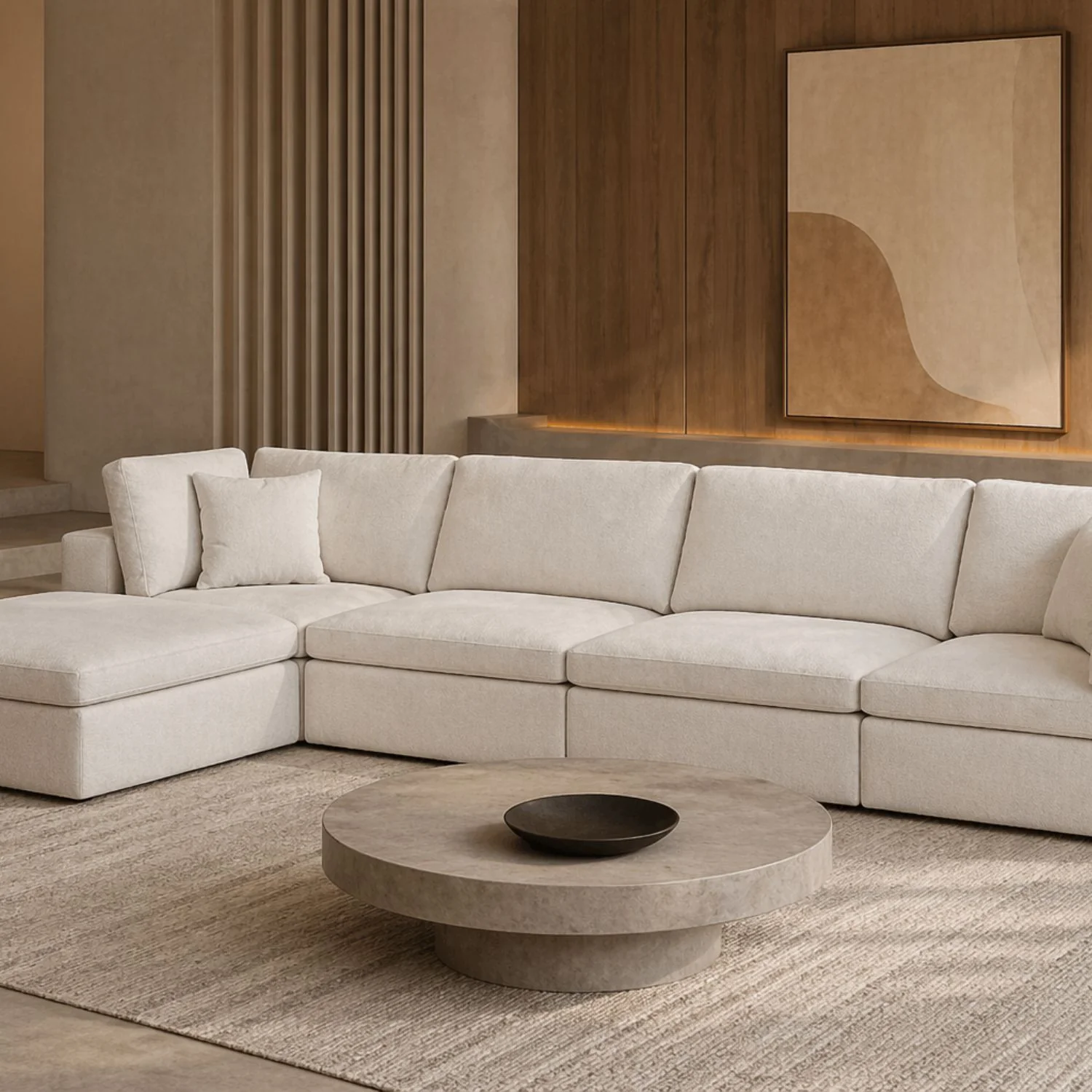 Blanca Modular Fabric Ottoman - Image 2