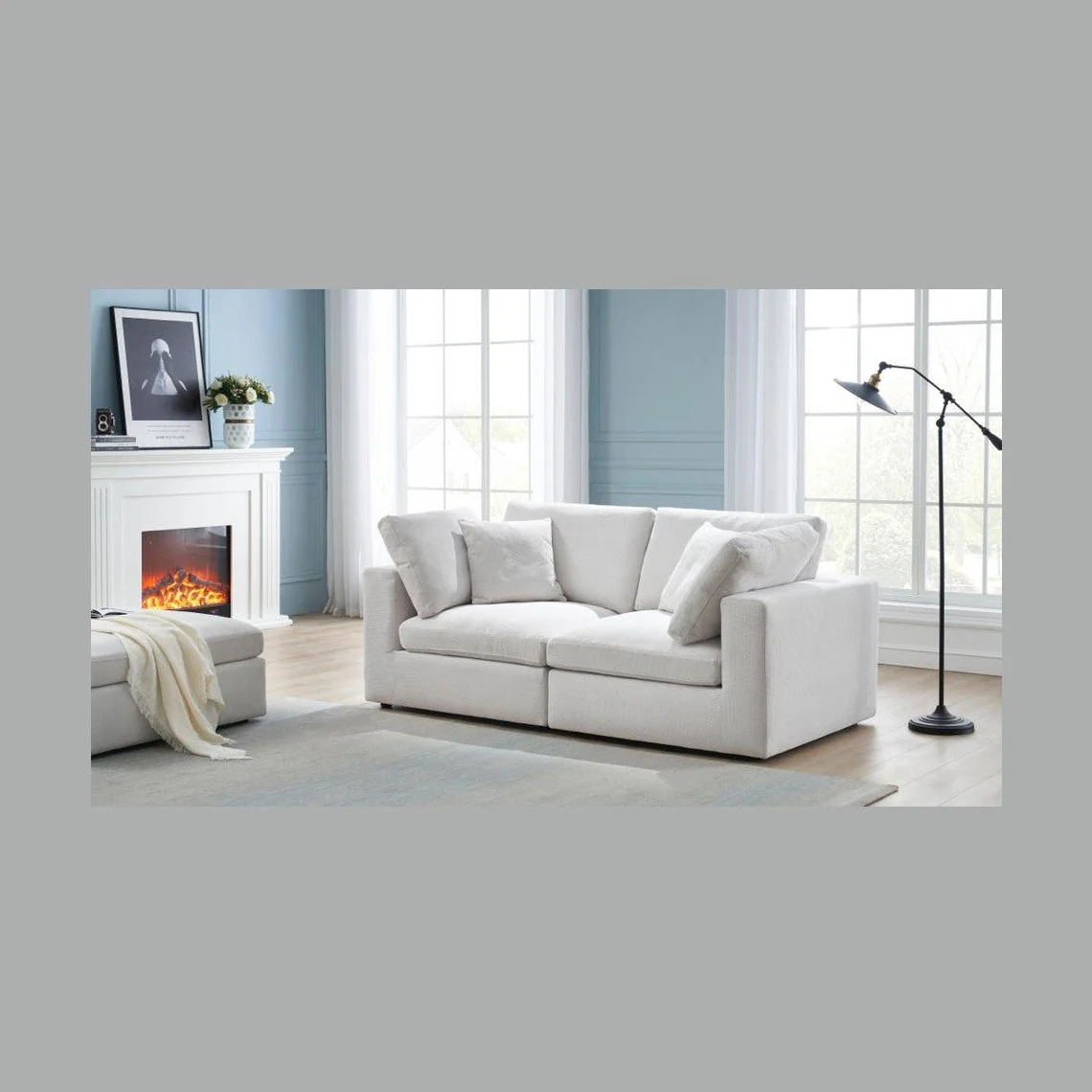 Blanca Modular Fabric Ottoman - Image 8